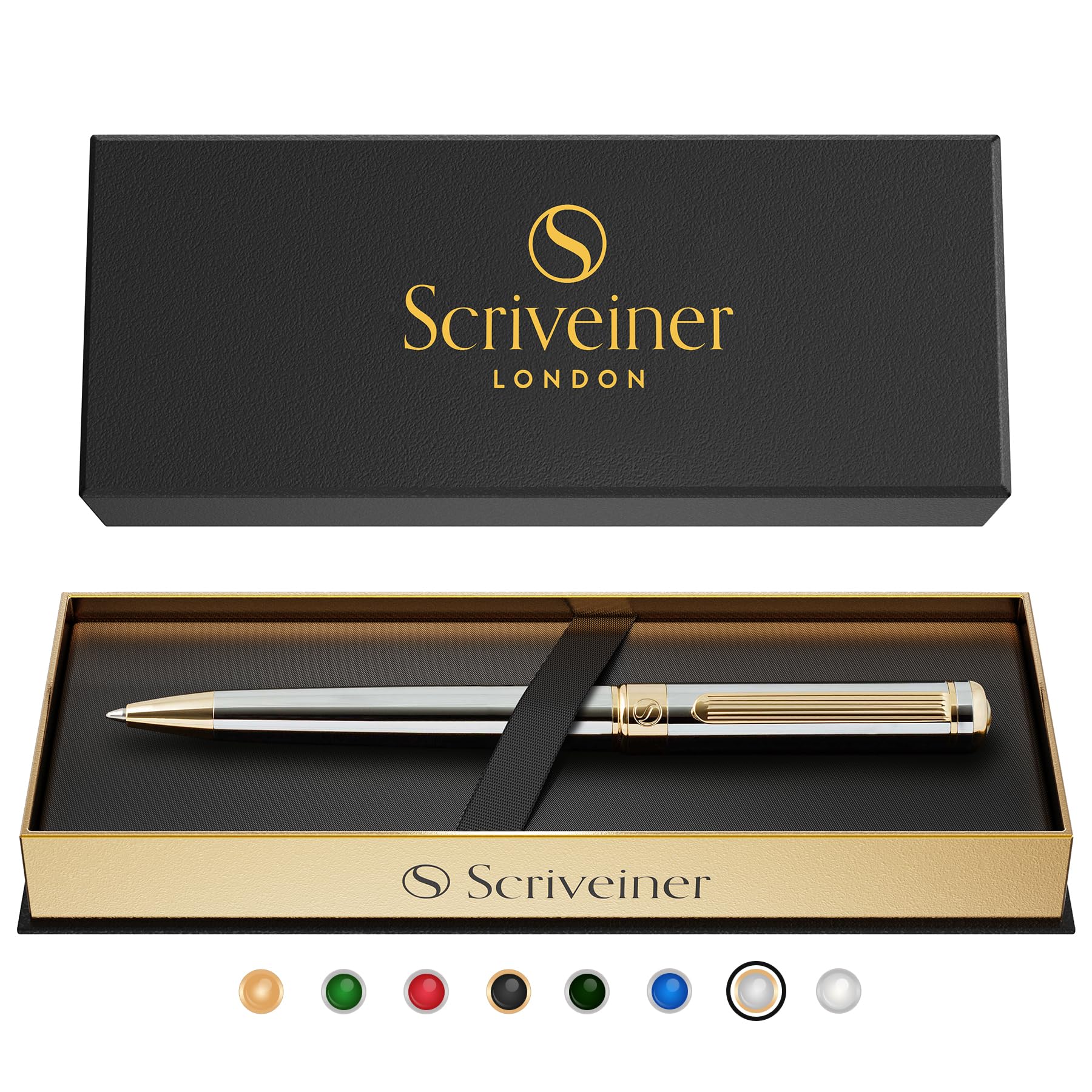 Scriveiner Pen - Splendida Penna a Sfera Cromata Silver