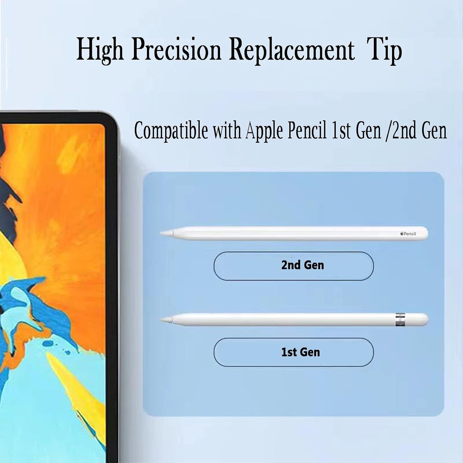 Wilbeva 5 Punte di Ricambio per Apple Pencil - immagine 2