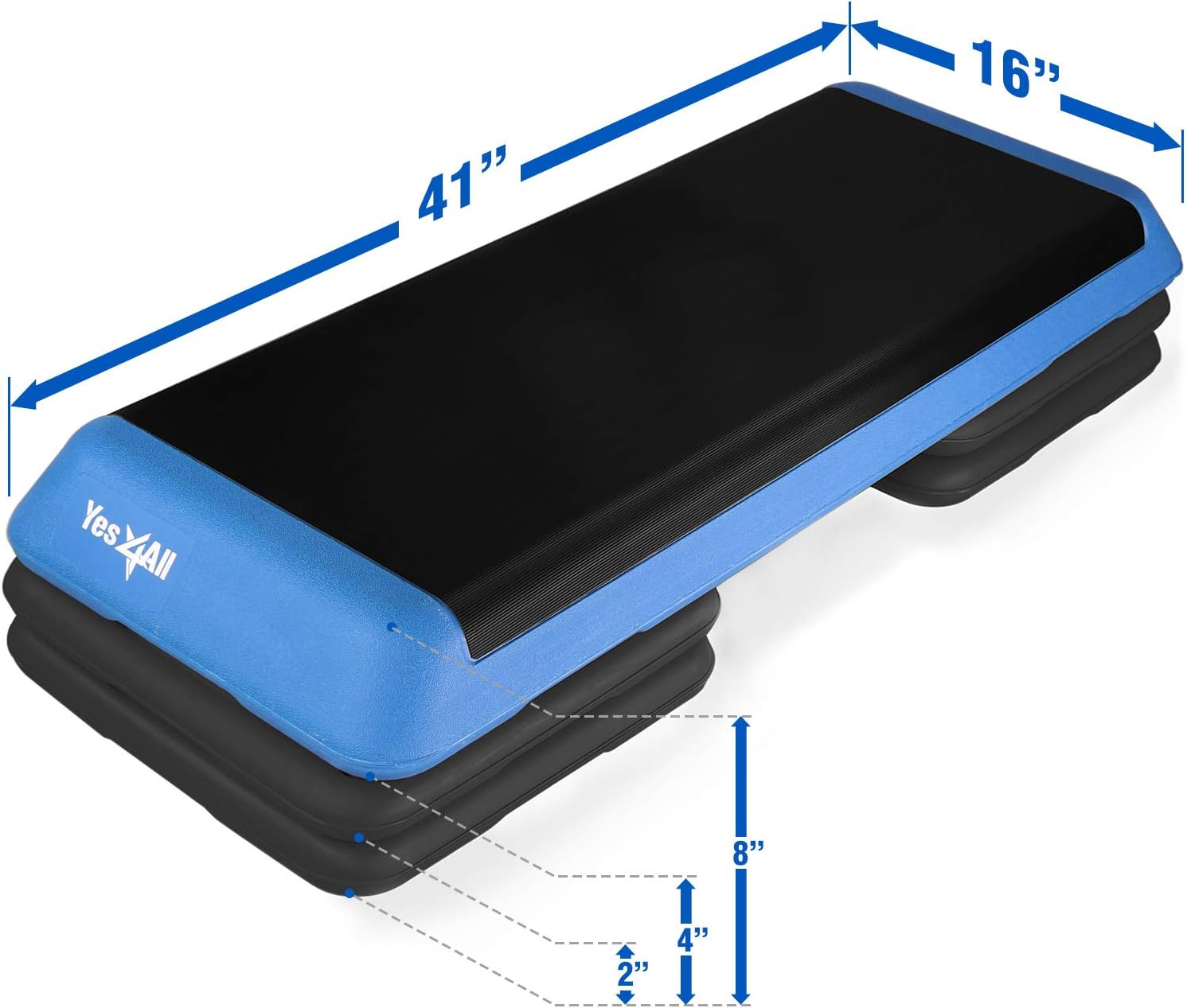 Yes4all Step Aerobica con 3 Gradini Regolabili | Velz