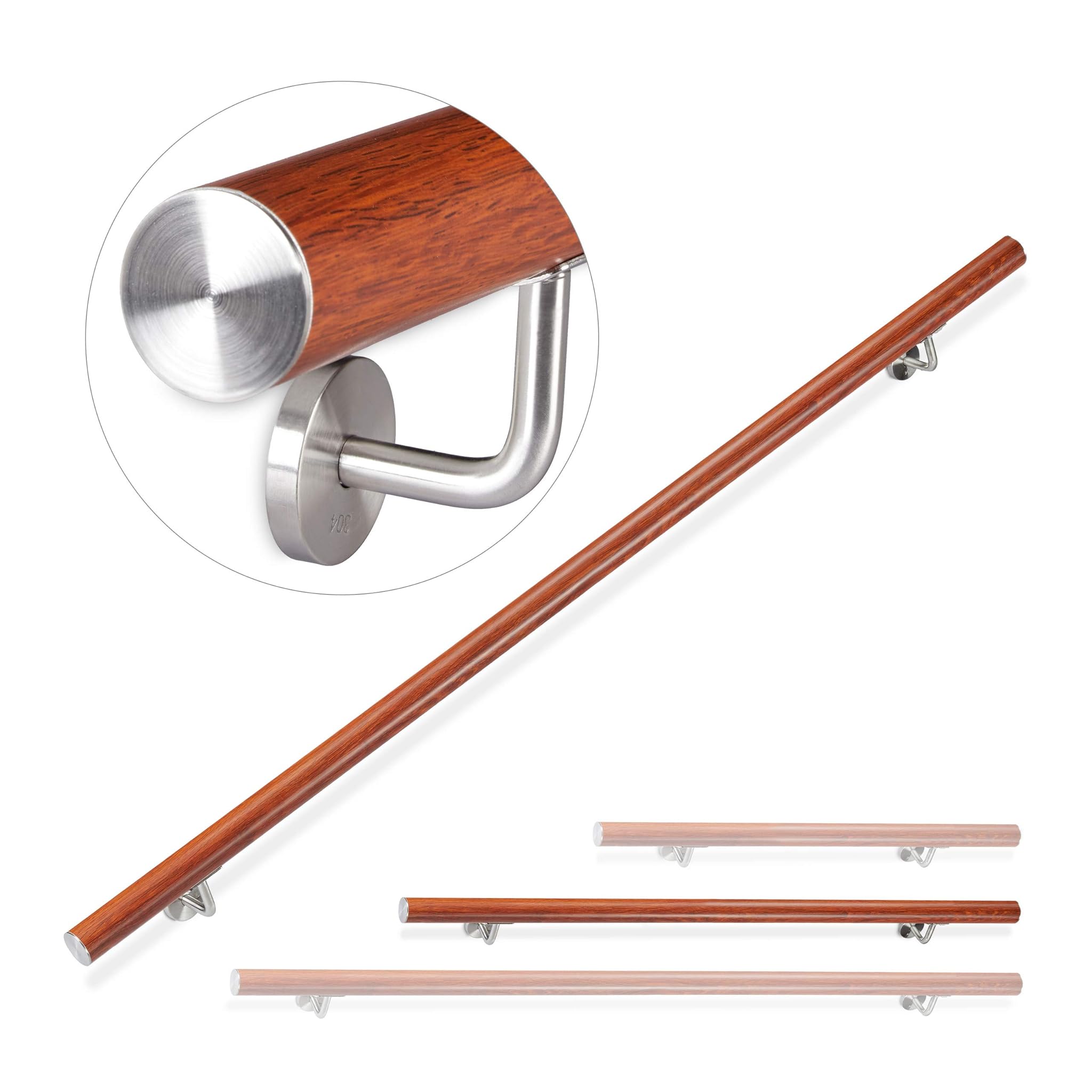 Relaxdays Corrimano in Alluminio Effetto Quercia 150cm