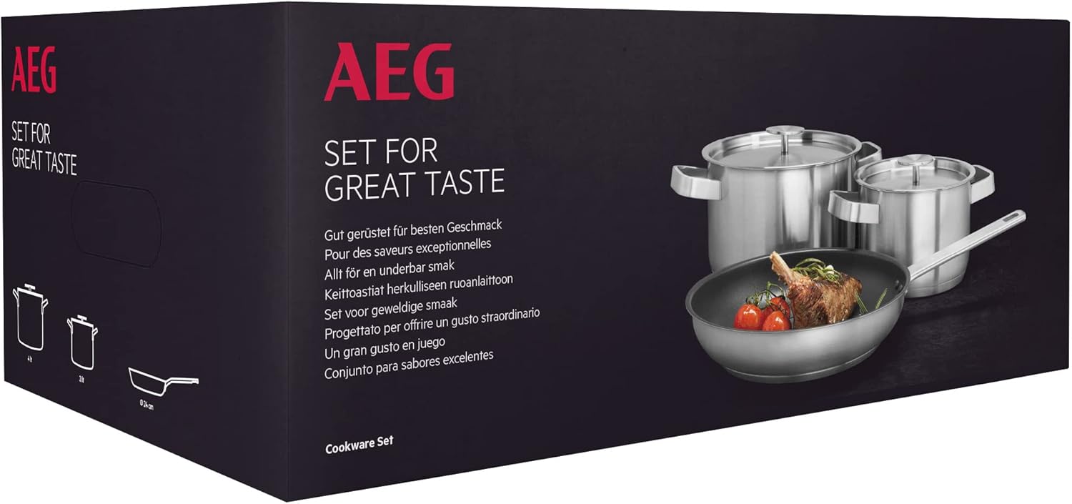 Aeg A3SS Set 2 Pentole (16, 20 cm) e 1 Padella (24 cm) - immagine 3