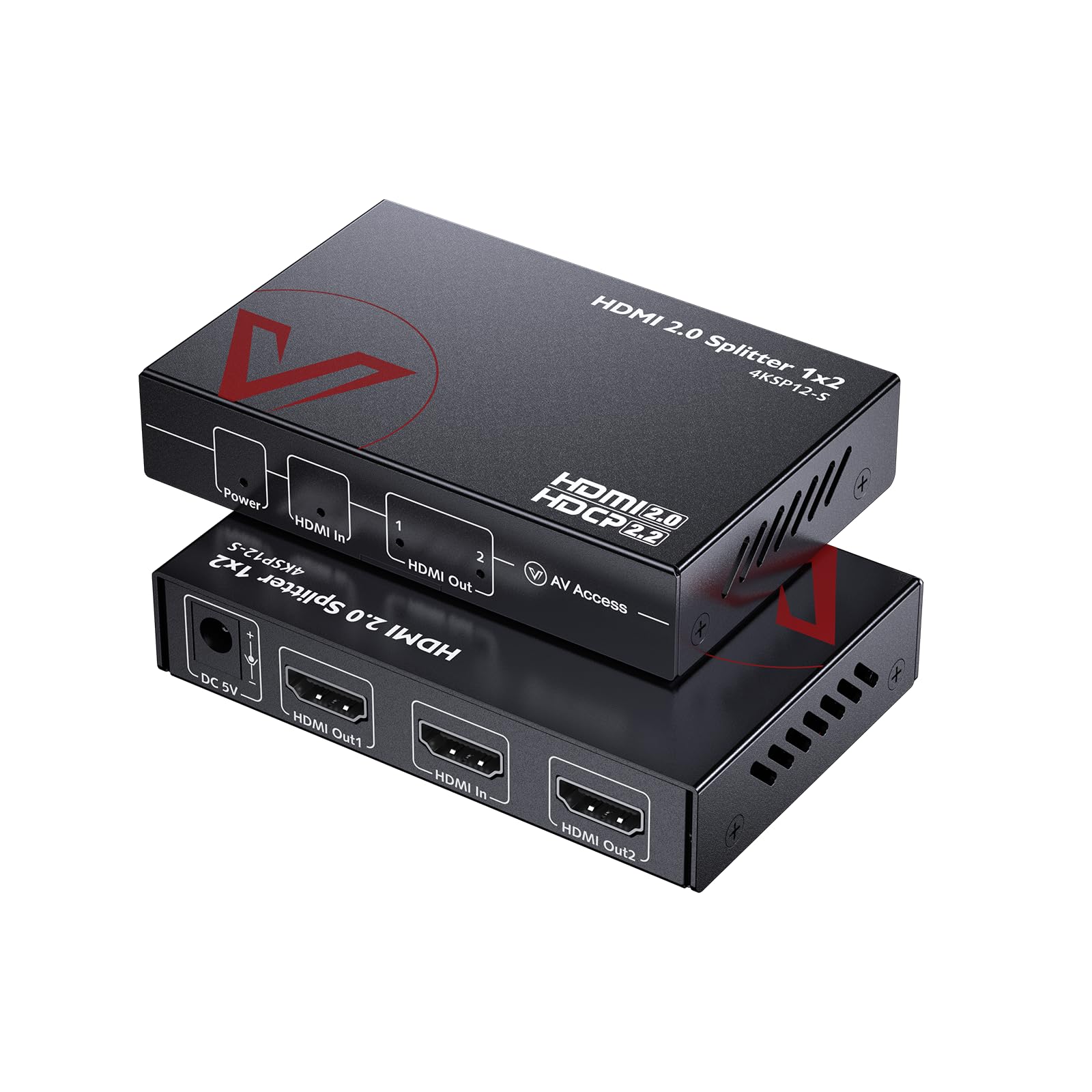 AV Access Splitter HDMI 2.0 1 in 2 Out UHD 4K@60Hz