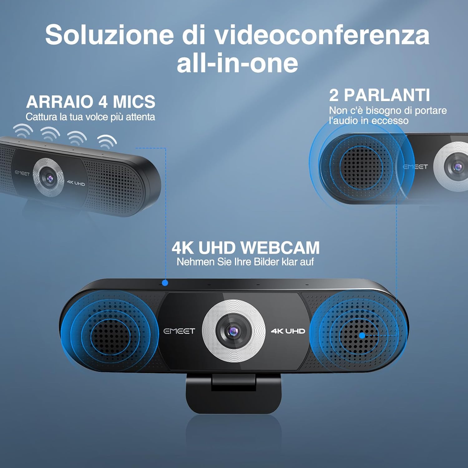 Emeet Webcam 4K 3 in 1 C980 PRO - immagine 2