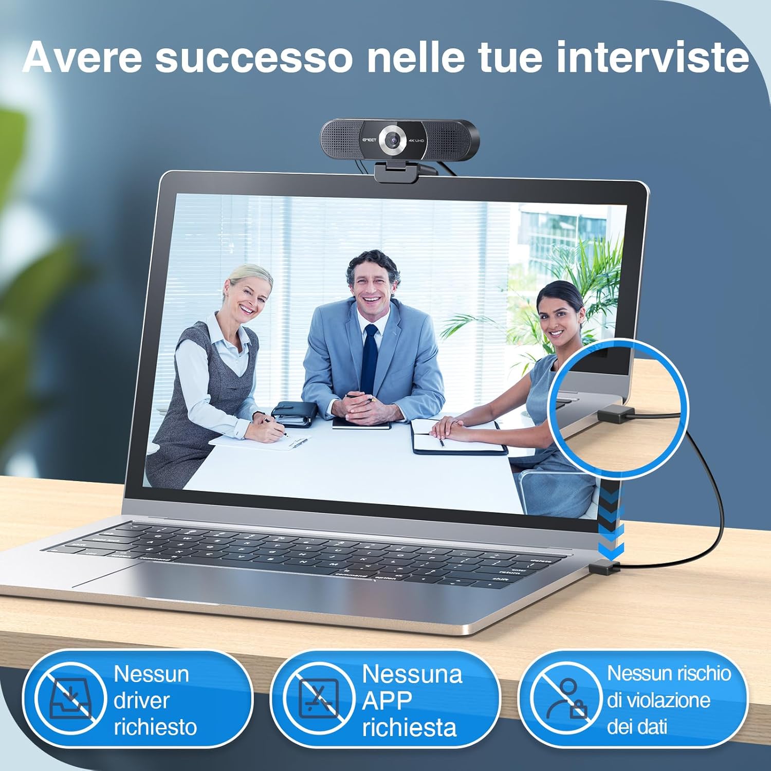 Emeet Webcam 4K 3 in 1 C980 PRO - immagine 3