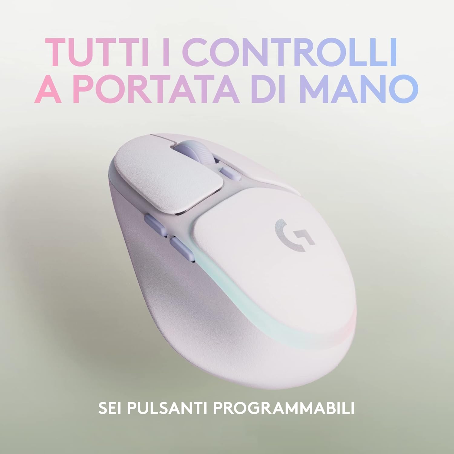 Logitech G G705 - Mouse Gaming Wireless LIGHTSPEED, Bianco - immagine 6