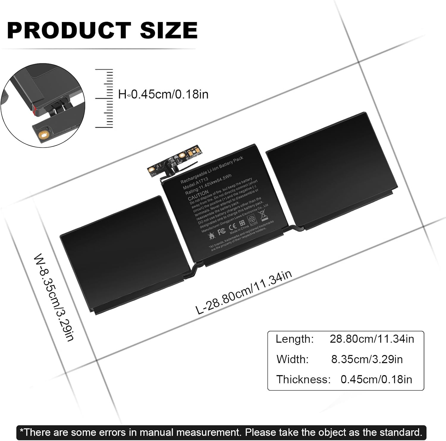 Asuncell A1708 A1713 - Batteria per MacBook Pro 13" (54.5Wh) - immagine 2