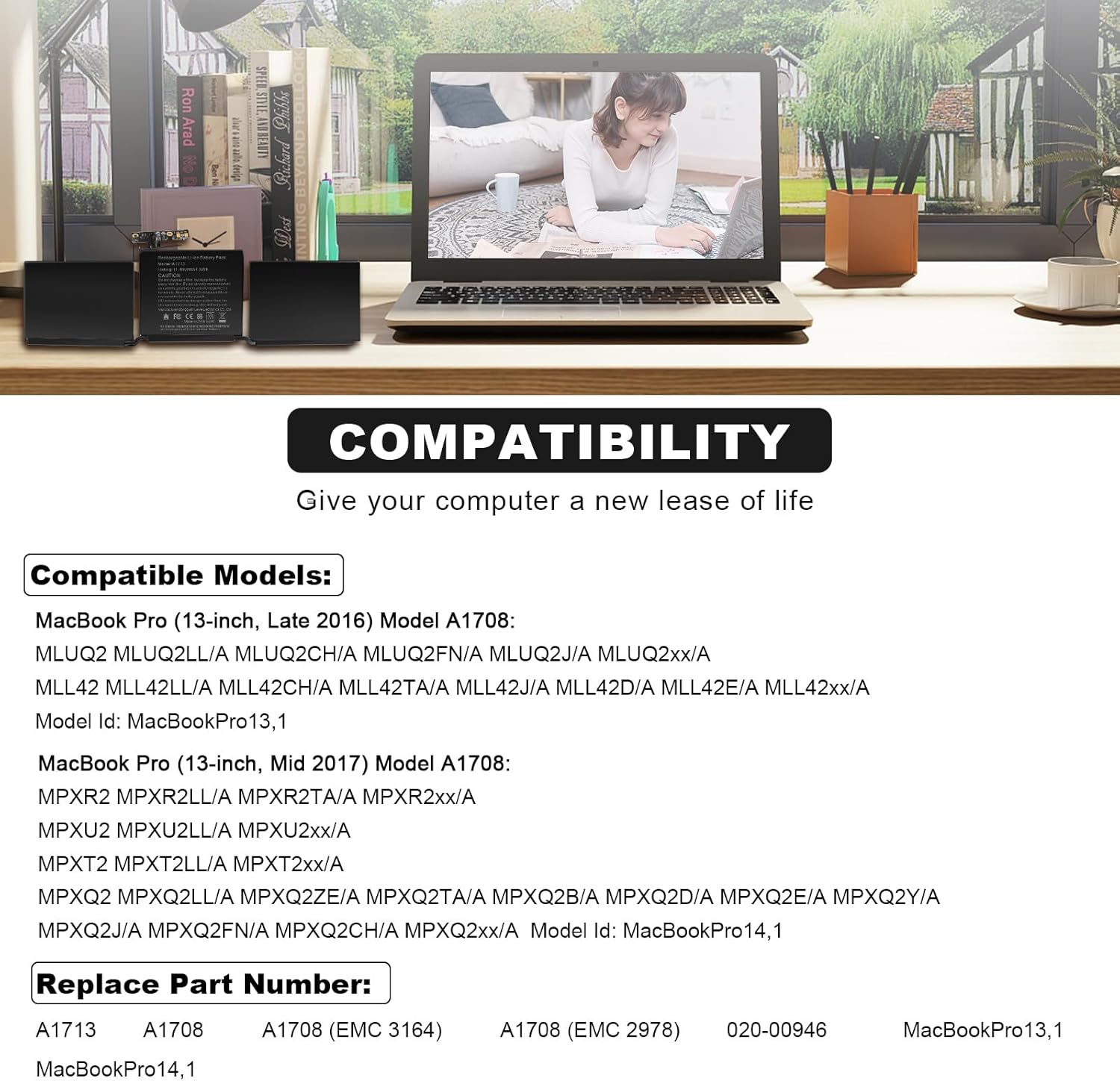 Asuncell A1708 A1713 - Batteria per MacBook Pro 13" (54.5Wh) - immagine 3