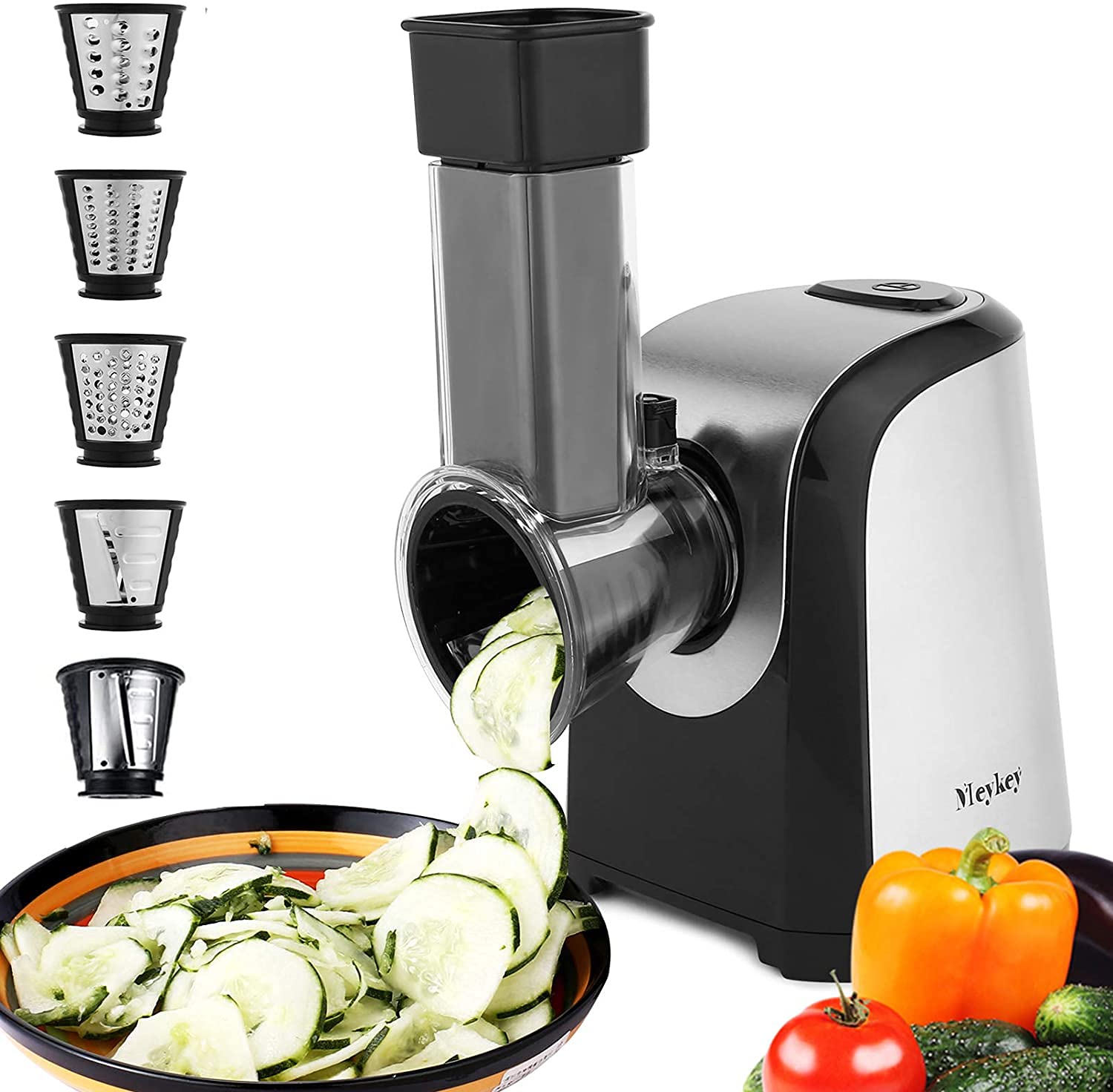 Meykey Grattugia Elettrica 150W per Frutta e Verdura