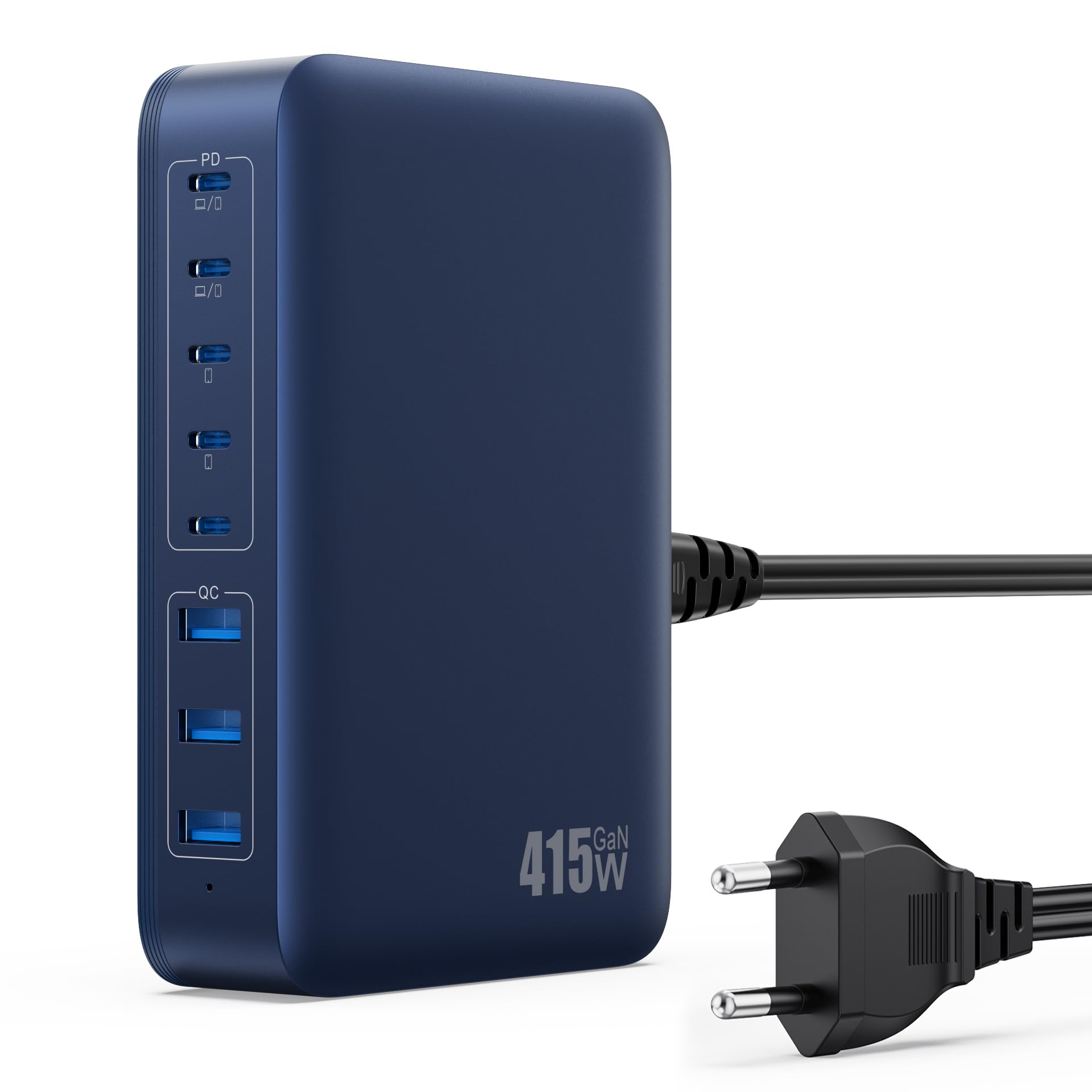 Caricatore USB C Multiplo GaN Ⅳ 415W 8 Porte, Blu