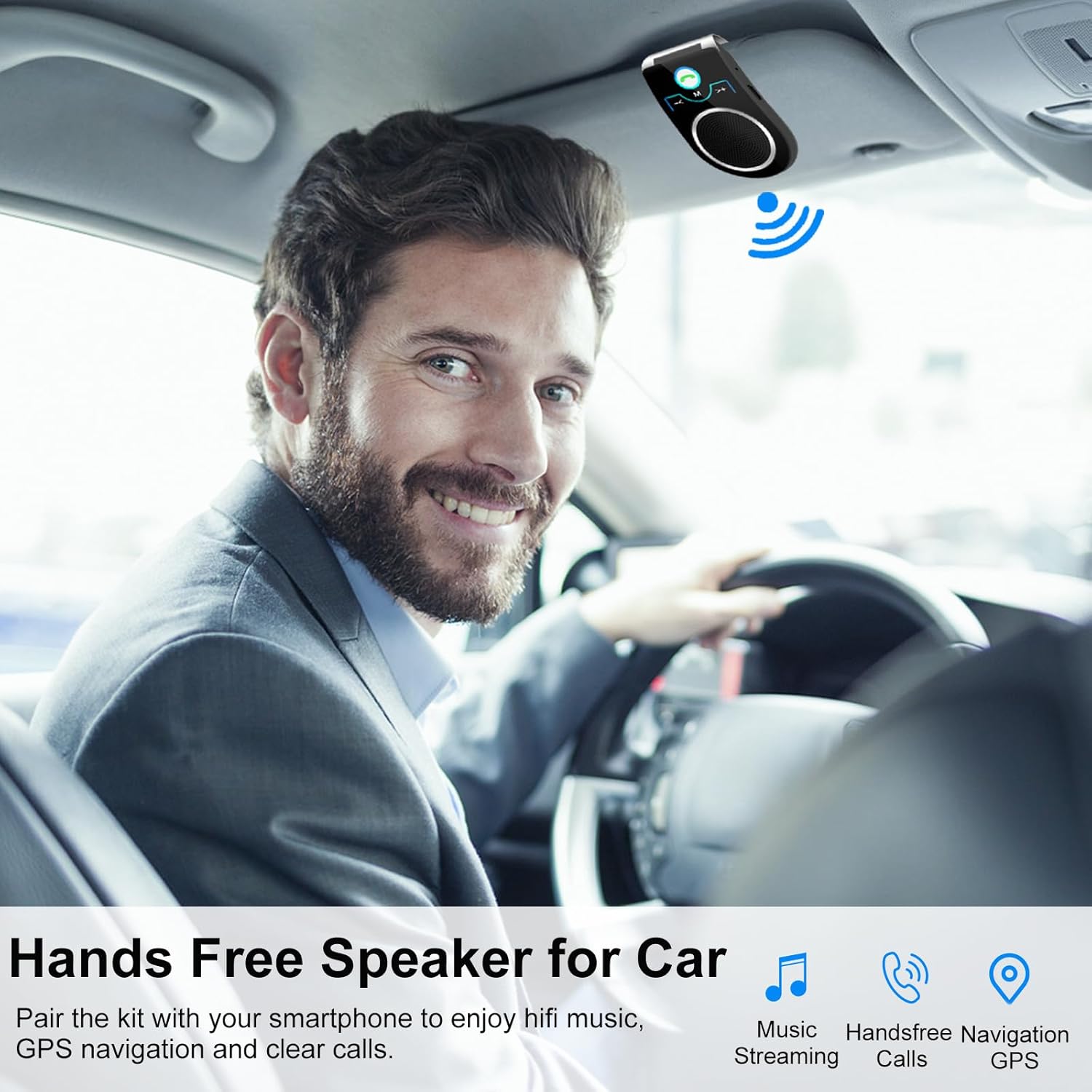 Aigolink Kit Vivavoce Bluetooth 5.0 per Auto - immagine 2