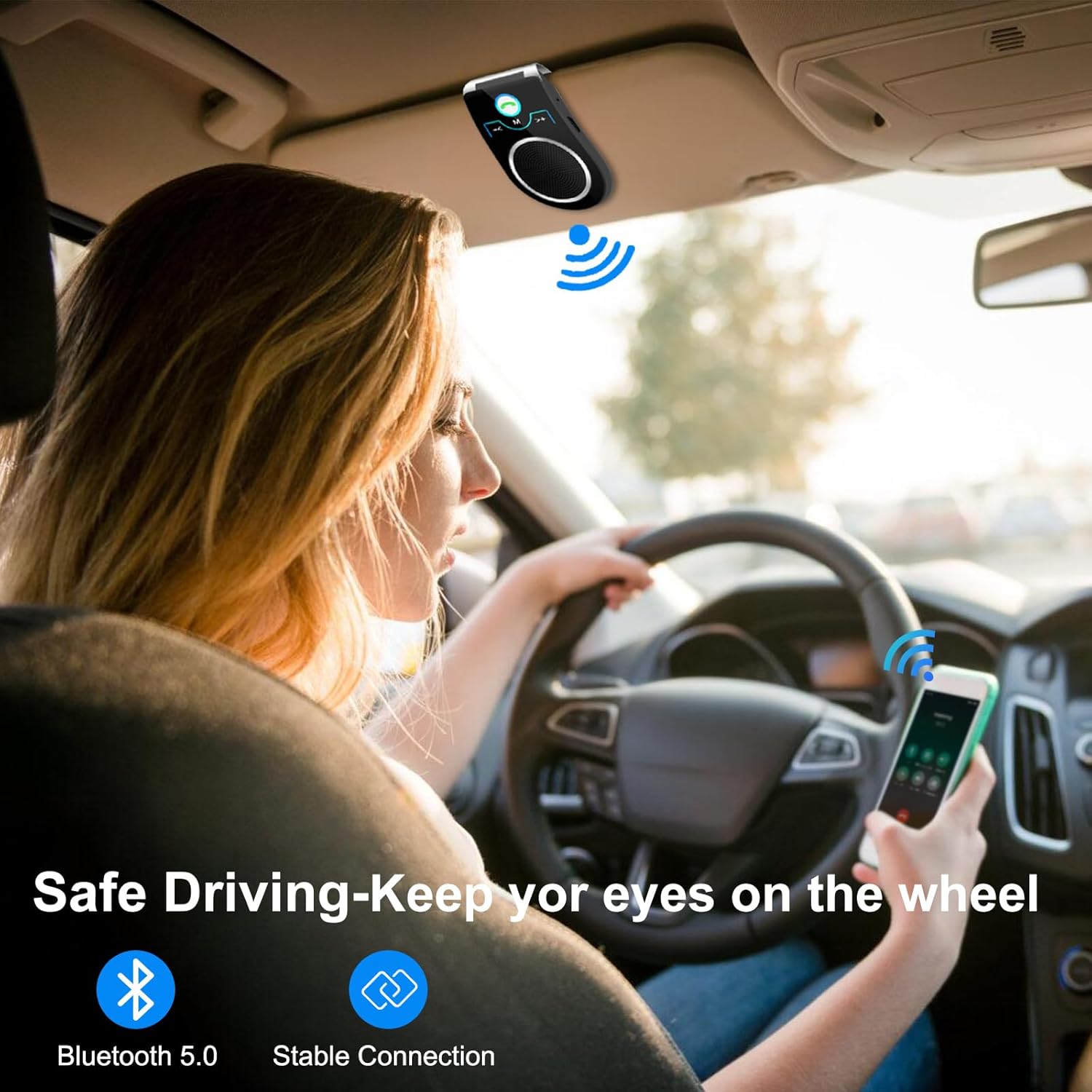 Aigolink Kit Vivavoce Bluetooth 5.0 per Auto - immagine 4