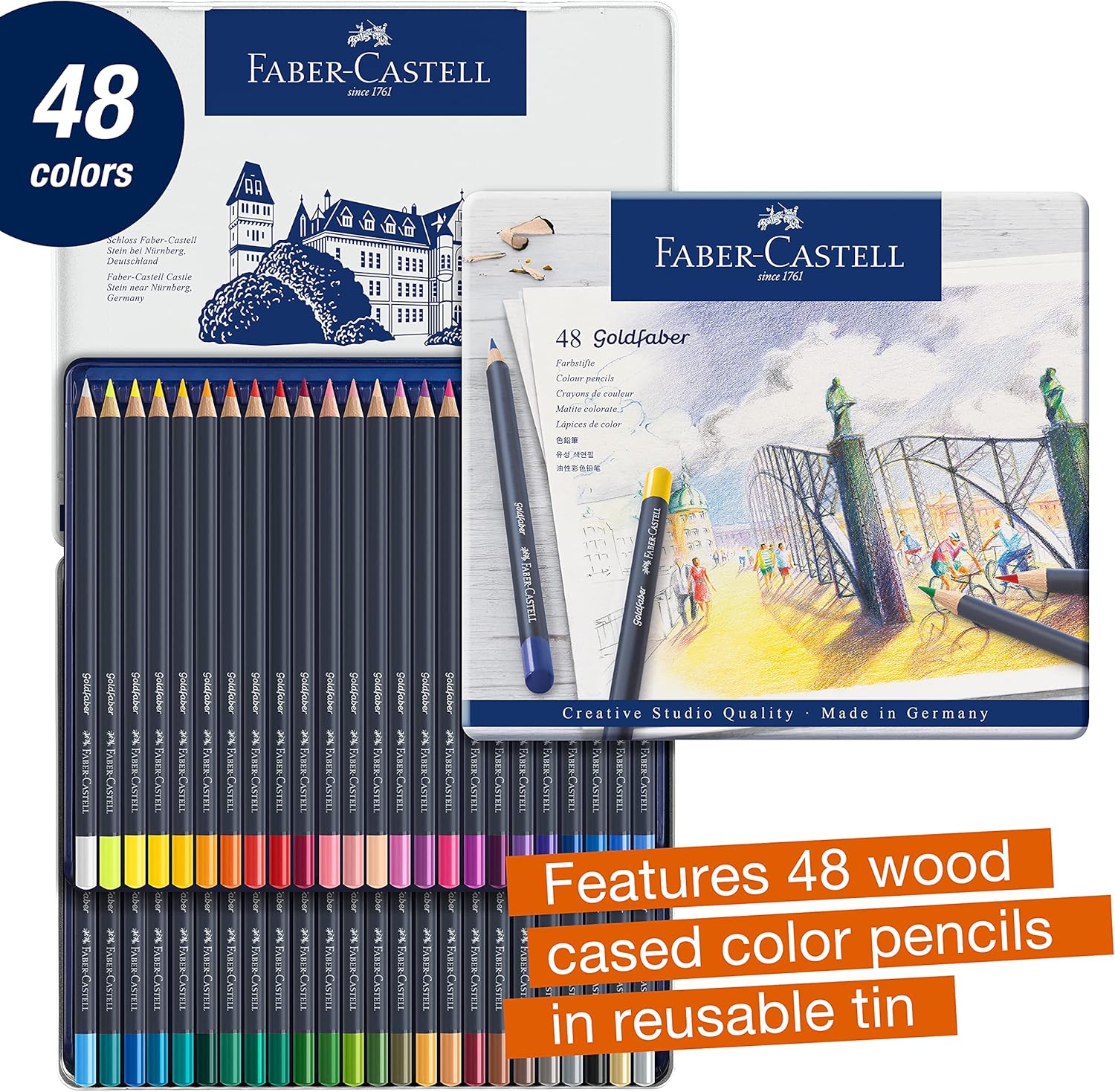 Faber-Castell 114748 Matite Colorate, 48 - immagine 3