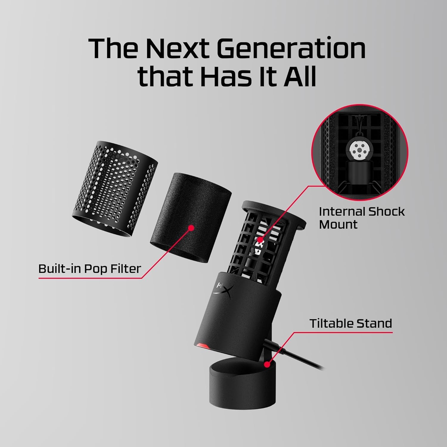 Hyperx SoloCast 2 - Microfono USB-C Condensatore, Nero - immagine 4