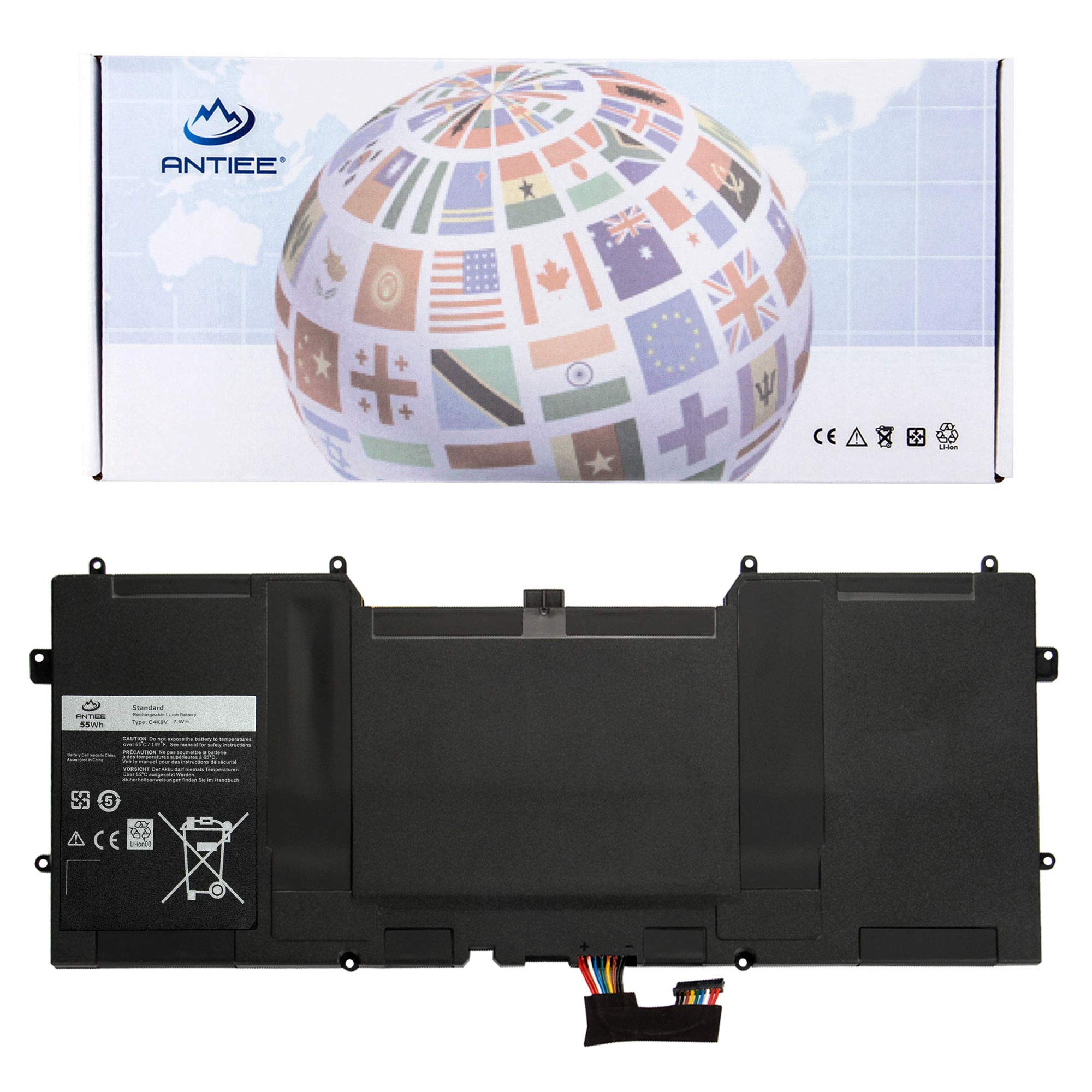 Antiee C4K9V - Batteria per DELL XPS 12 Ultrabook 55Wh