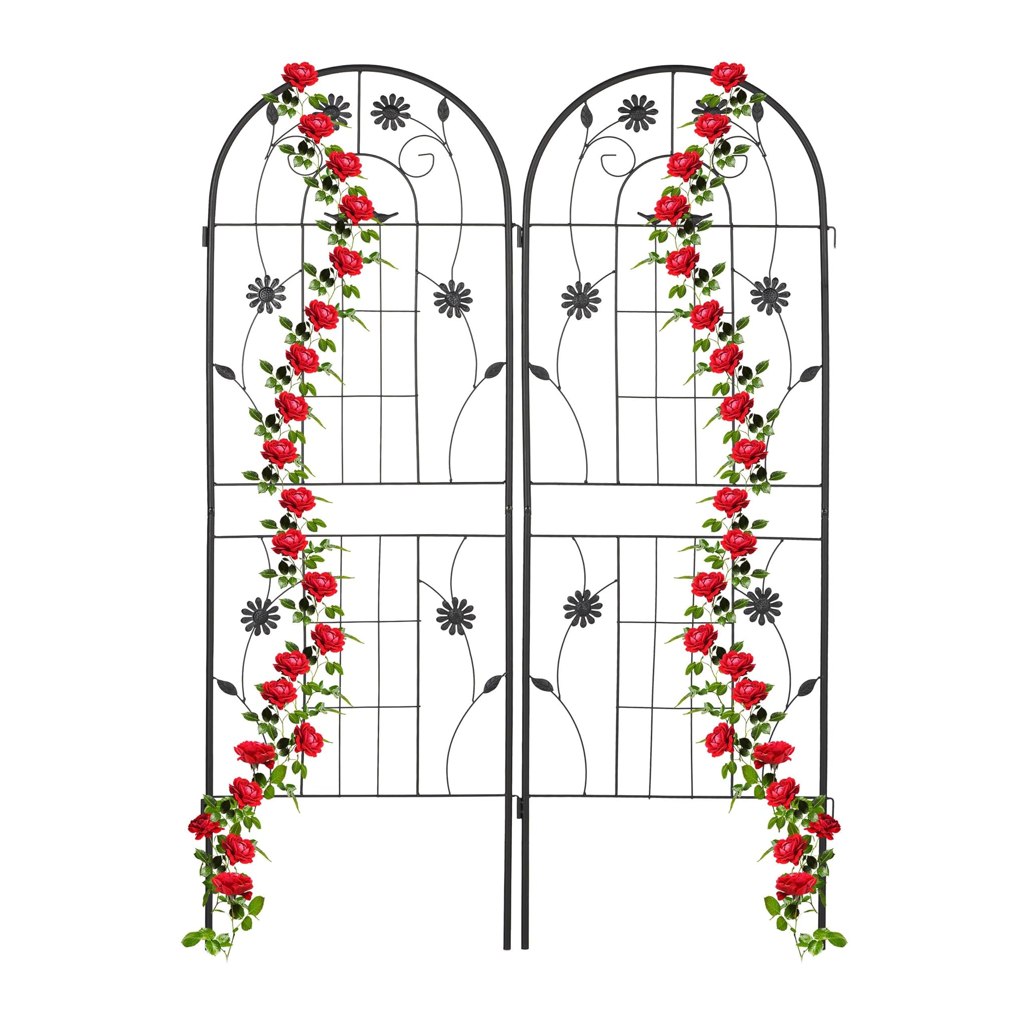 Relaxdays Grigliati per Rampicanti Set da 2, Nero