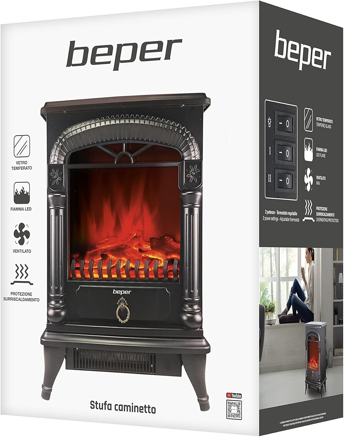 Beper RI.504 Caminetto Elettrico con Fiamma LED - immagine 5