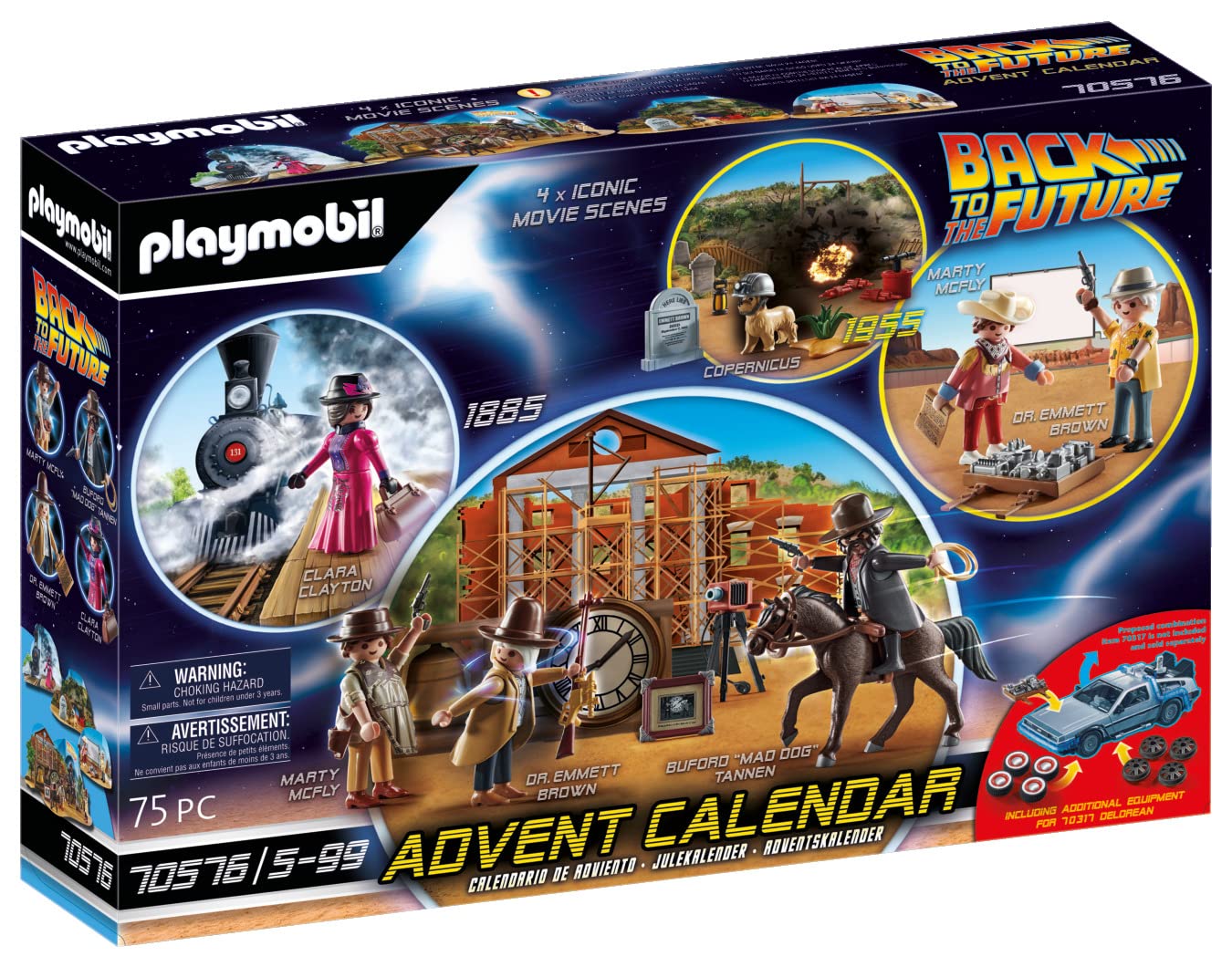 PLAYMOBIL Calendario dell'Avvento 70576 "Ritorno al Futuro Parte III, dai 5 Anni