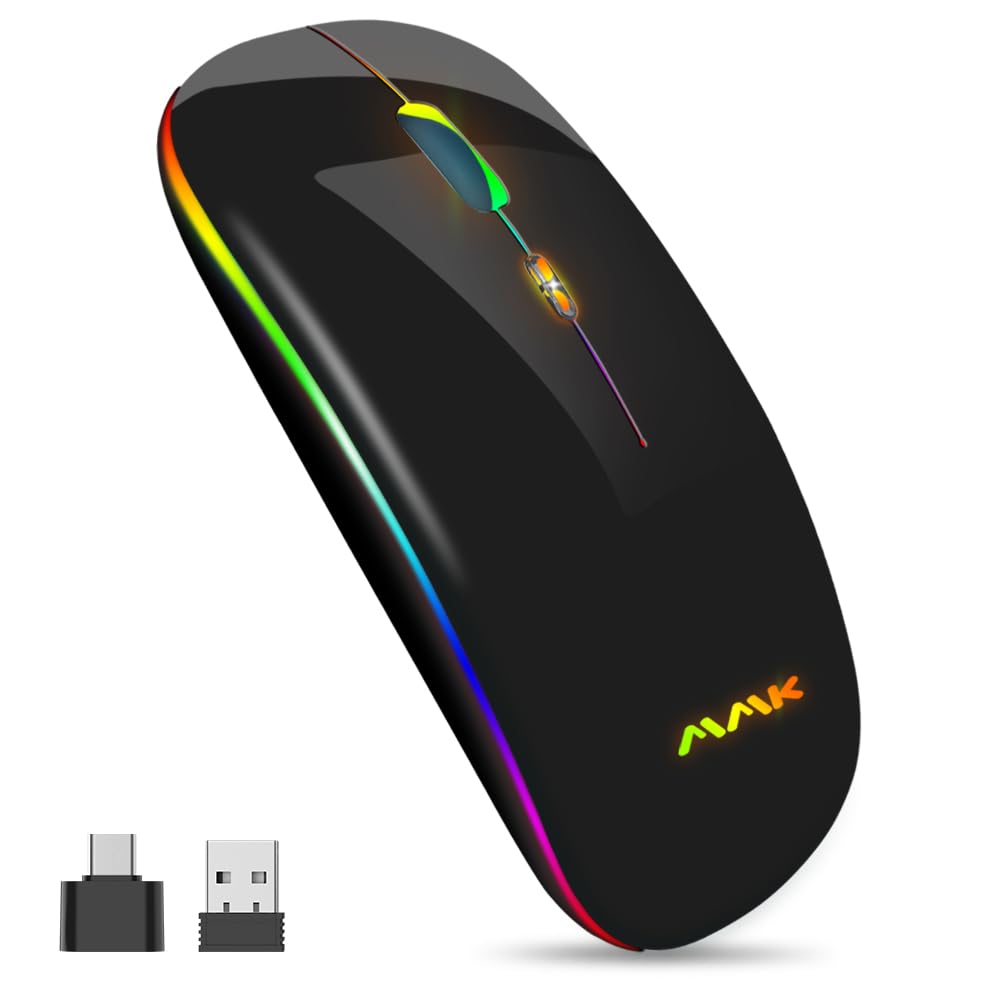 Amzcase Mouse Wireless Bluetooth Ottico Ricaricabile