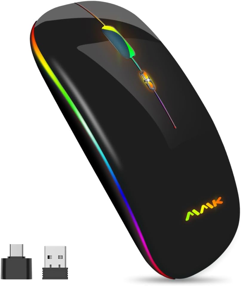 Amzcase Mouse Wireless Bluetooth Ottico Ricaricabile - immagine 1