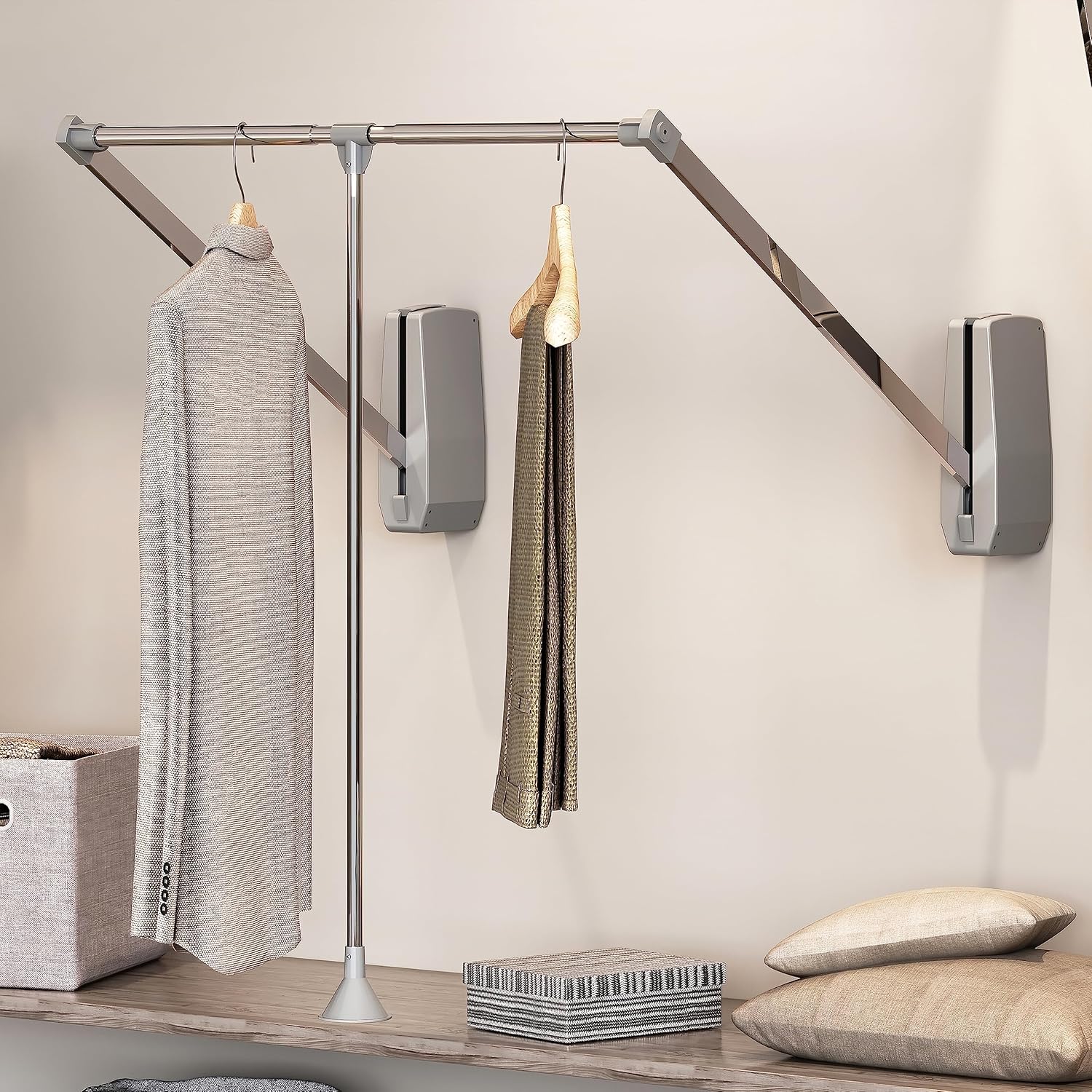 Emuca Appendiabiti Armadio Hang a Parete Saliscendi - immagine 5