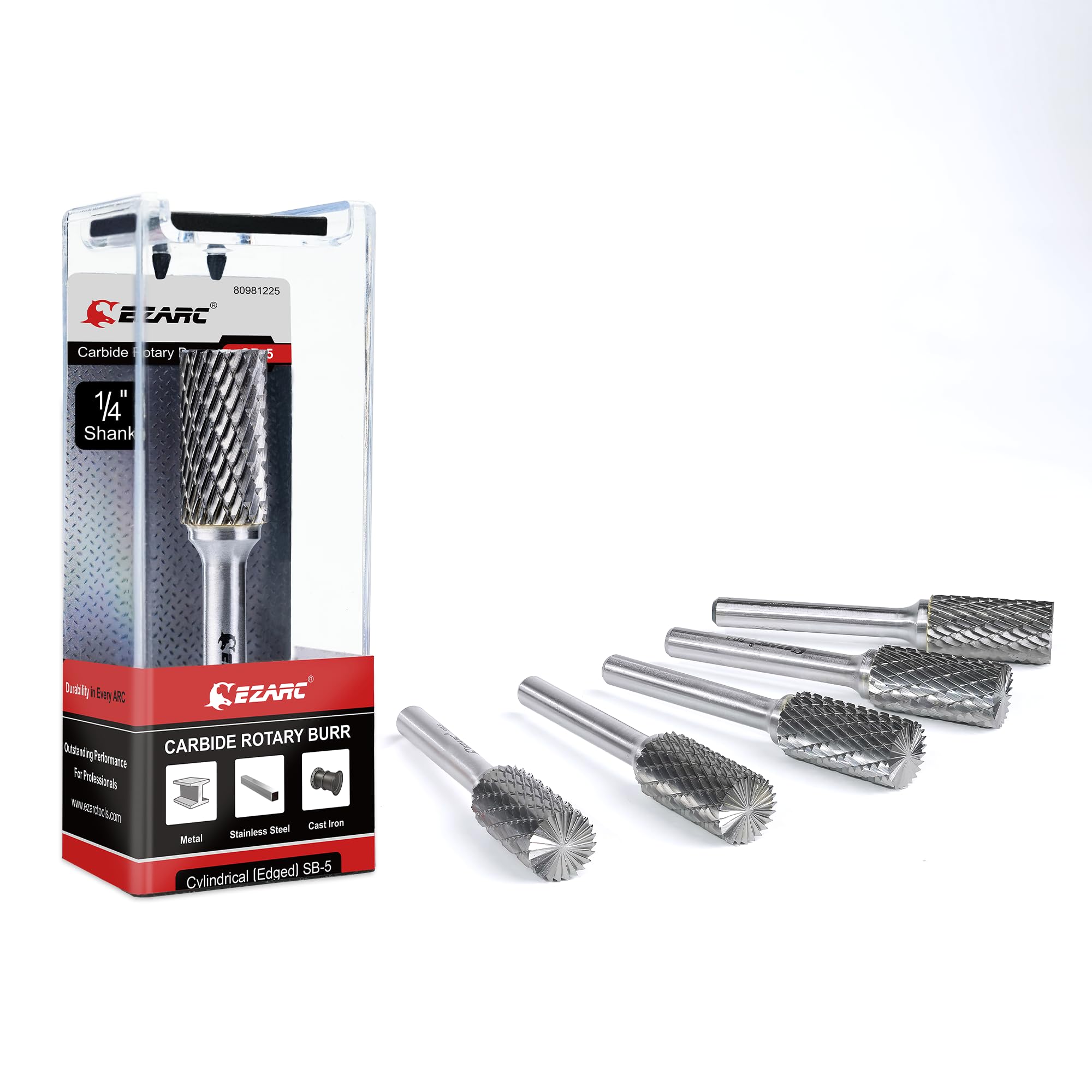 EZARC Set Frese Rotanti Carburo di Tungsteno 5 Pezzi