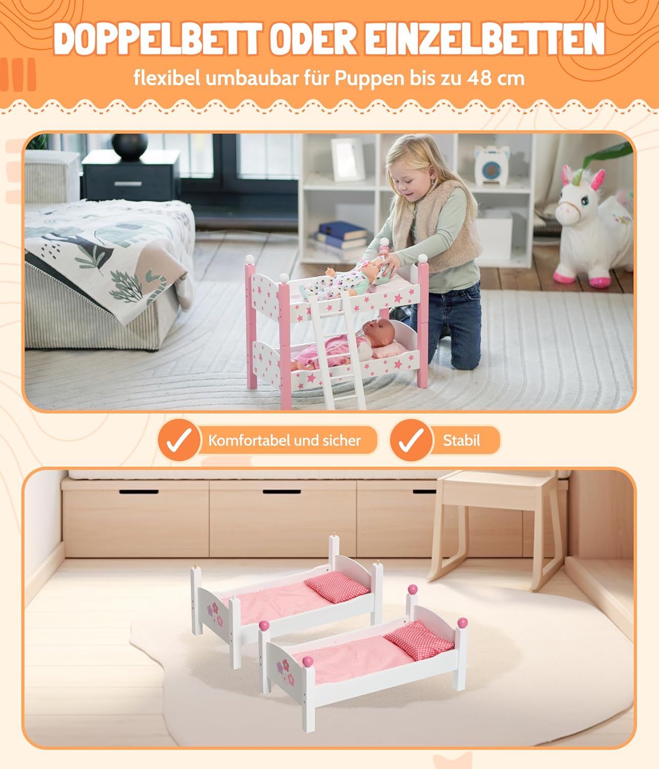 CHIC 2000 - Letto a castello per bambine, design floreale - immagine 2