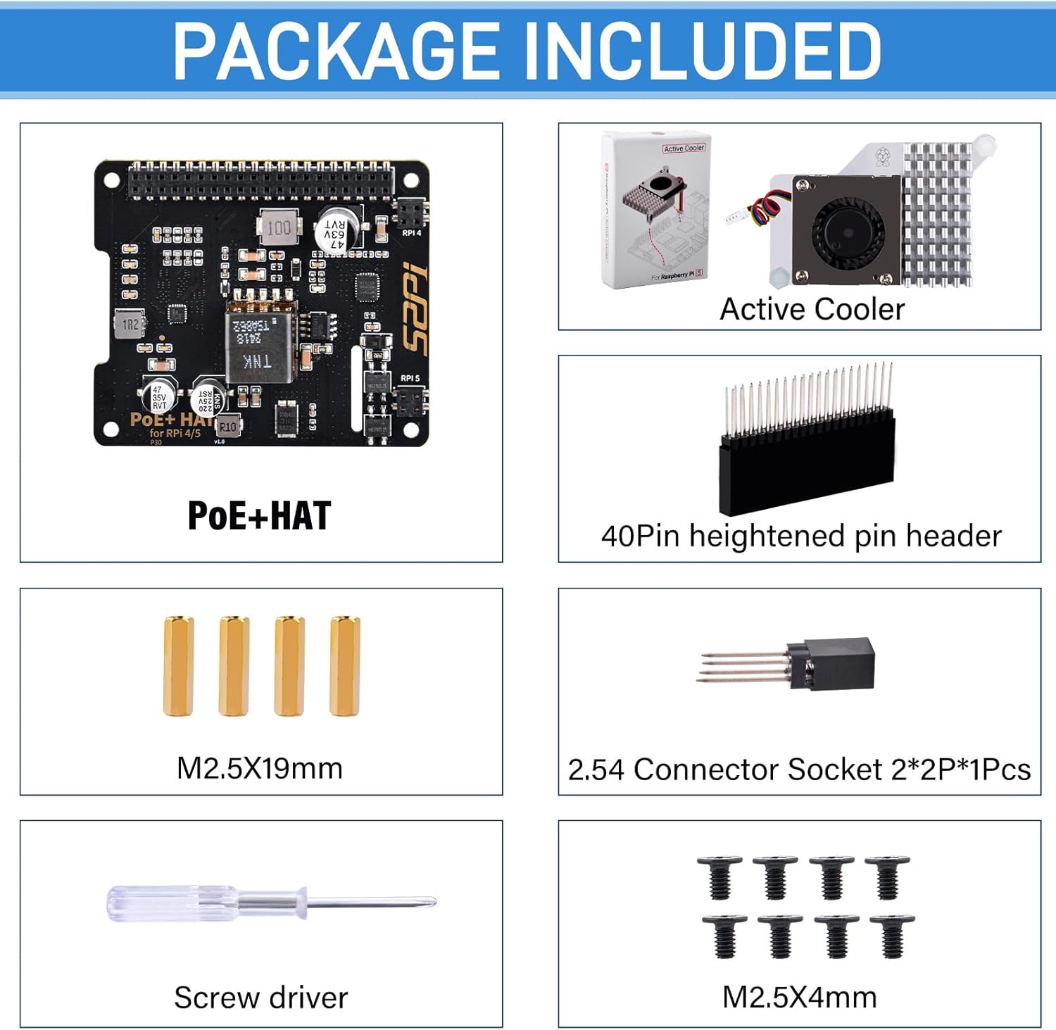 Geeekpi HAT PoE+ per Raspberry Pi 5 - immagine 8