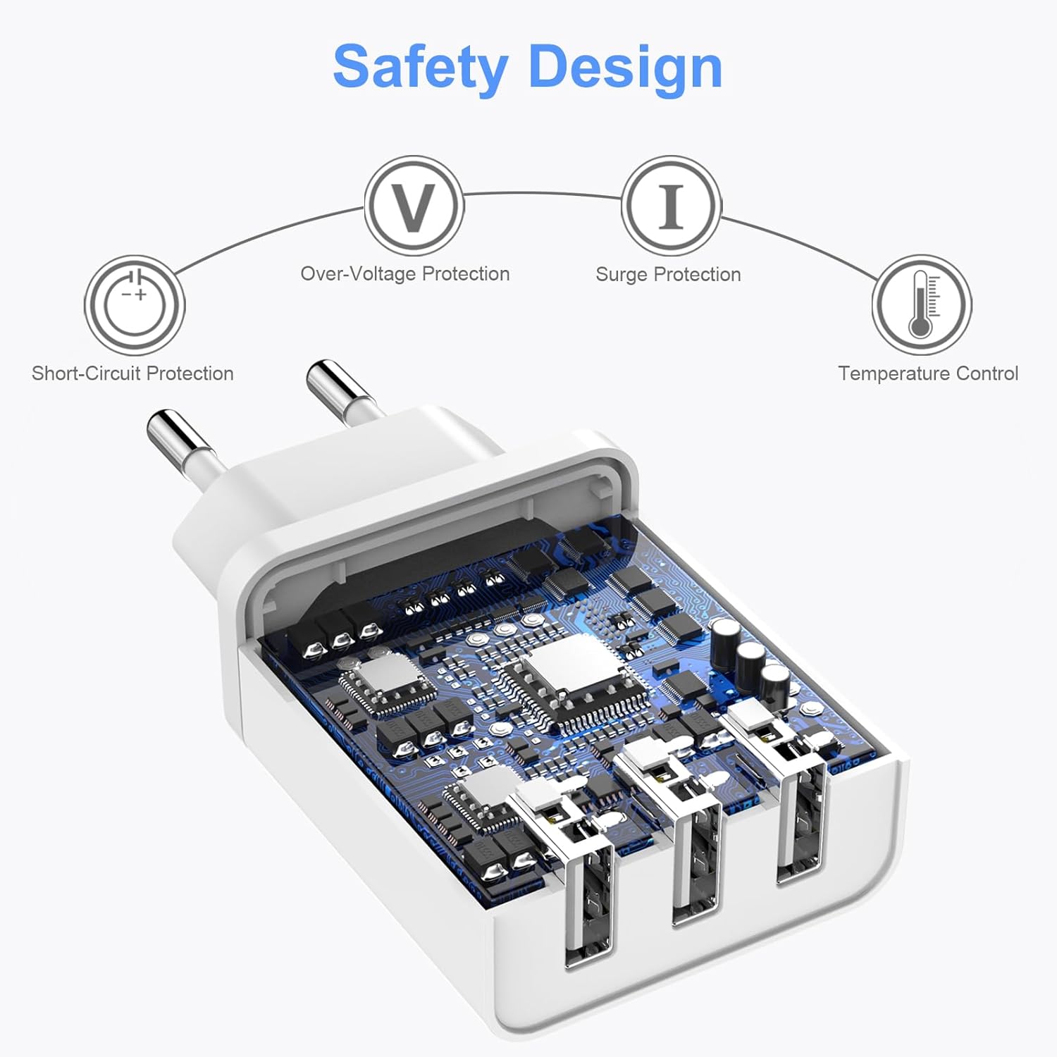 Caricatore USB Multiplo 2Pack 15W 3 Porte - immagine 4