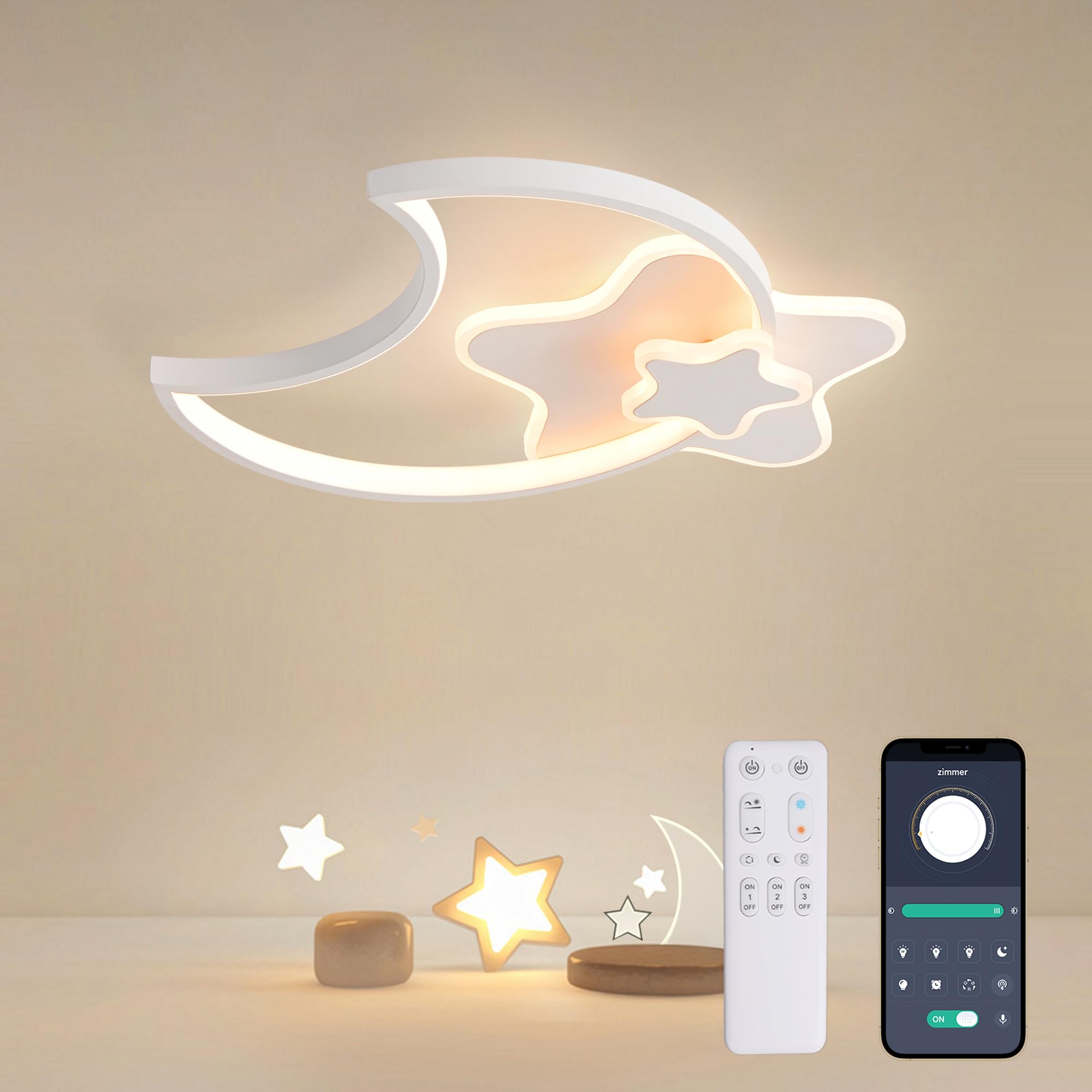 Kaucqi Lampadario Cameretta Bambini 55CM Stella