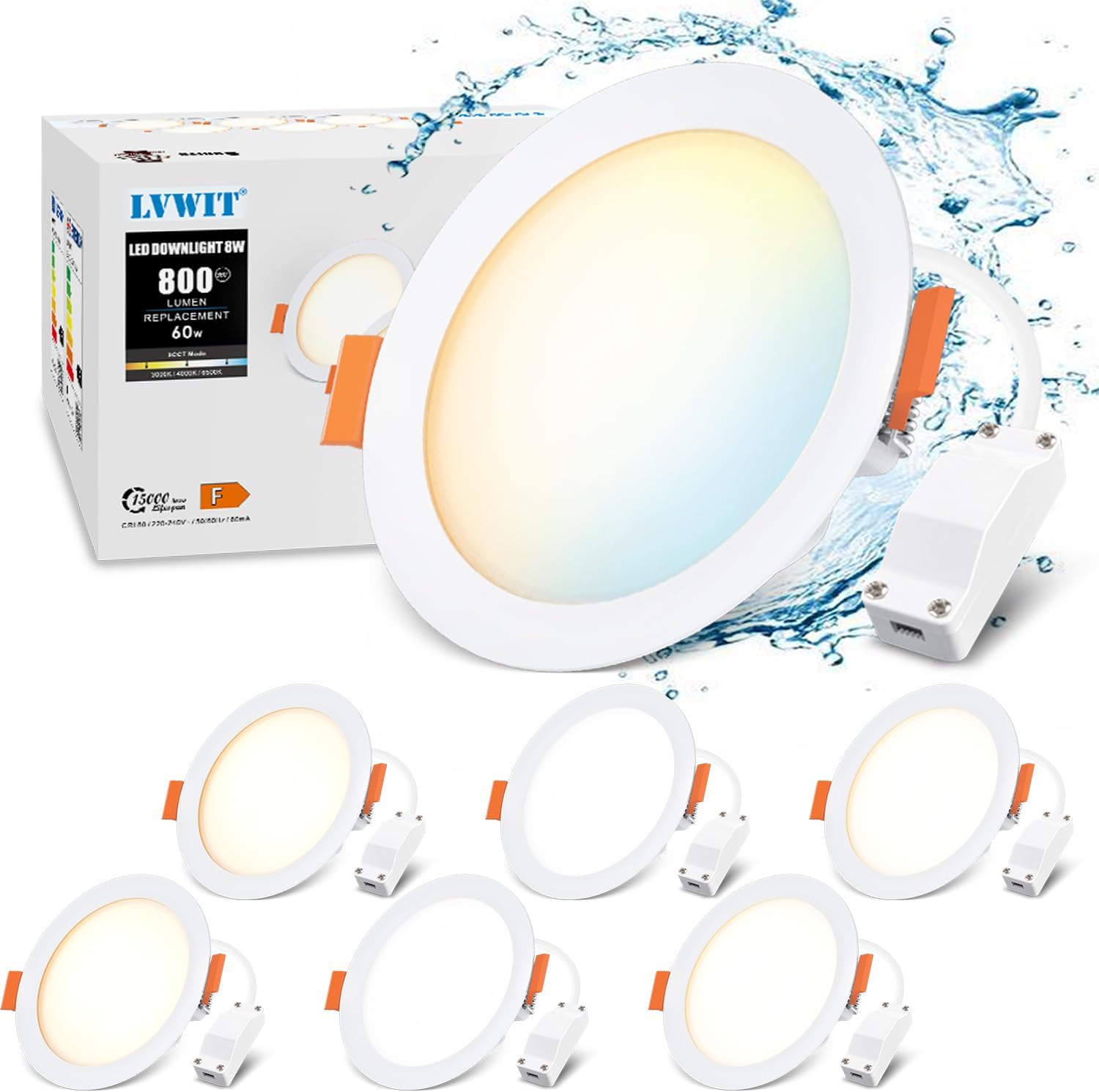 Lvwit Faretti LED da Incasso 8W 800LM (Set di 6) - immagine 1