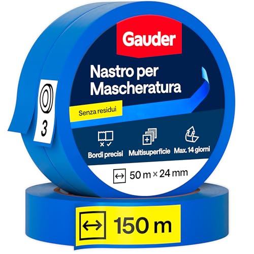 Gauder Nastro da Pittura per Mascheratura - 3 Rotoli