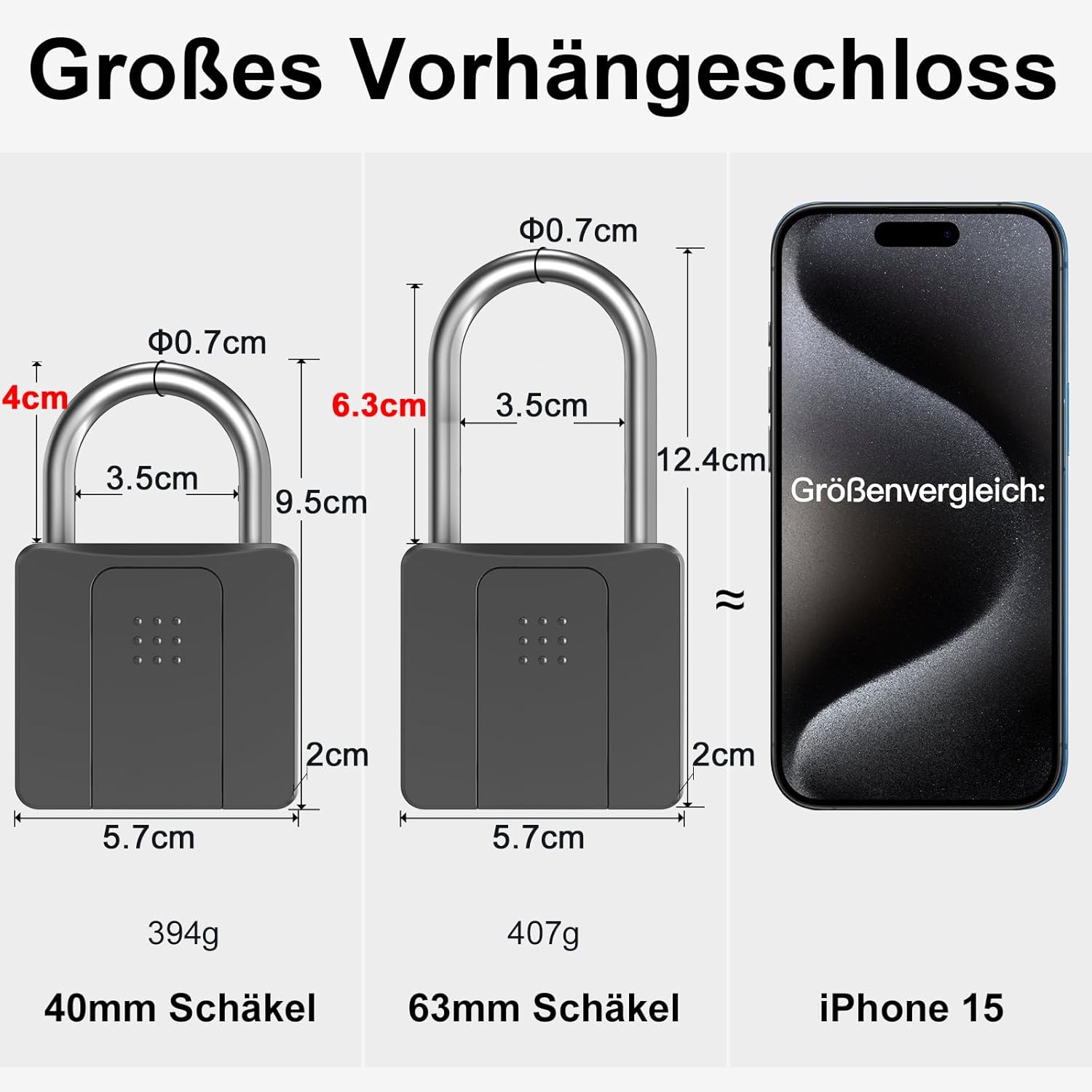 Anweller Lucchetto Impronte Digitali con Chiave e APP - immagine 7