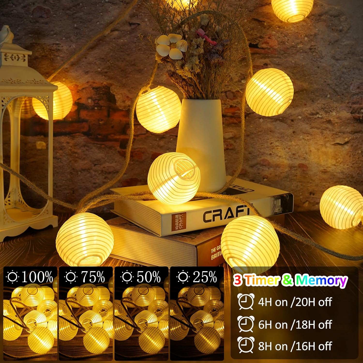 Starryever Catena Luci Solari Esterno 12m con Telecomando - immagine 3