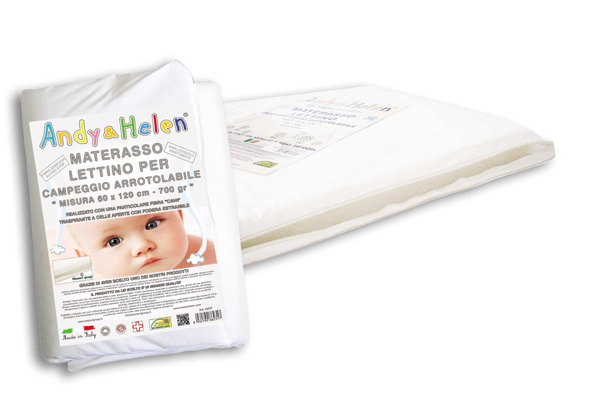 Andy & Helen - Materasso da Campeggio Sfoderabile 60x120x5 cm