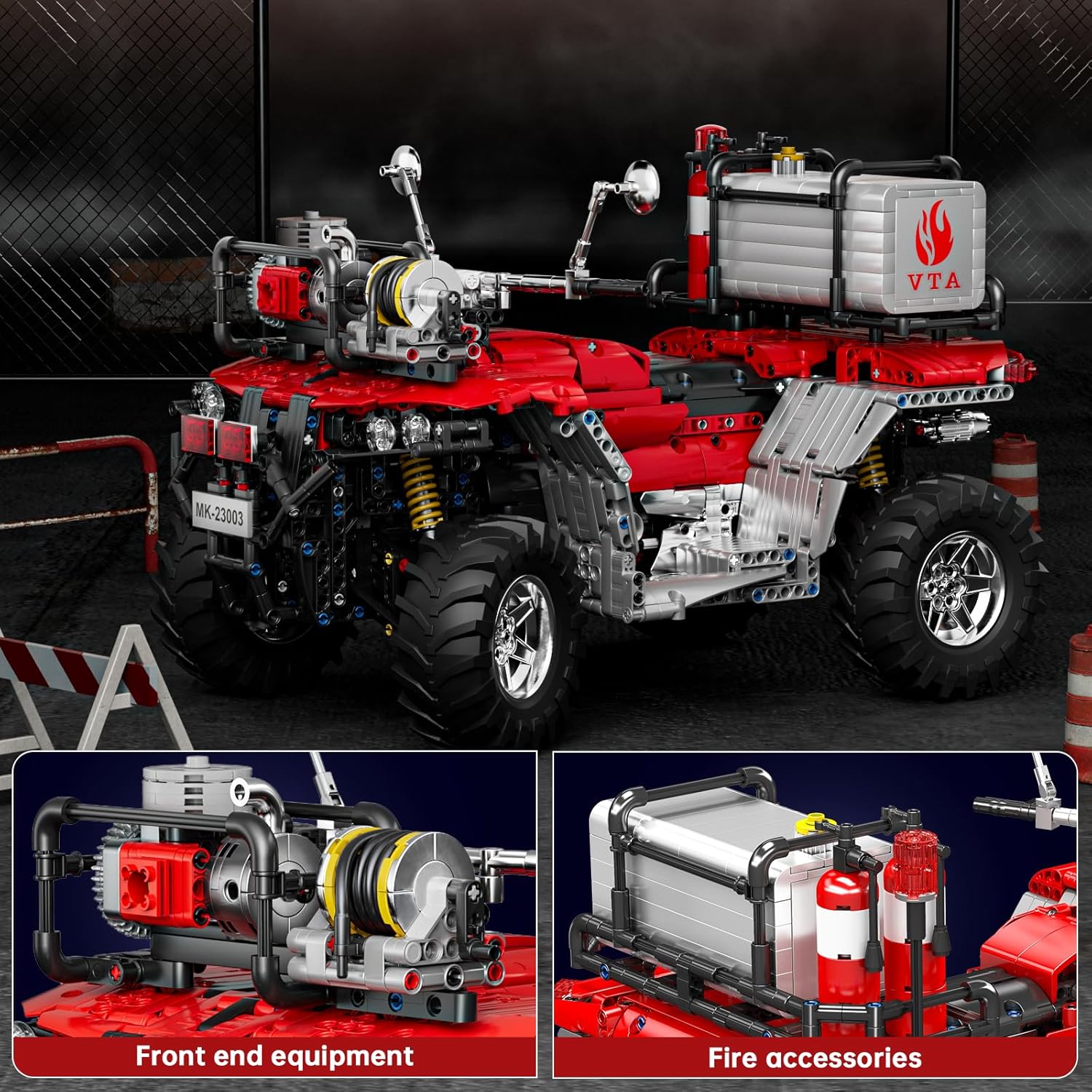 Mould King 23003 - Moto Vigili del Fuoco ATV RC - immagine 5