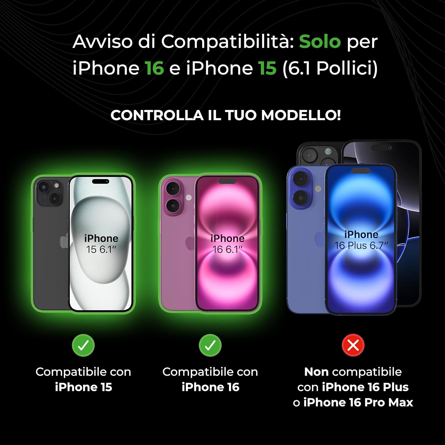 Deppa 2 Pezzi Vetro Temperato iPhone 15/16 (6.1) Copertura Totale - immagine 2