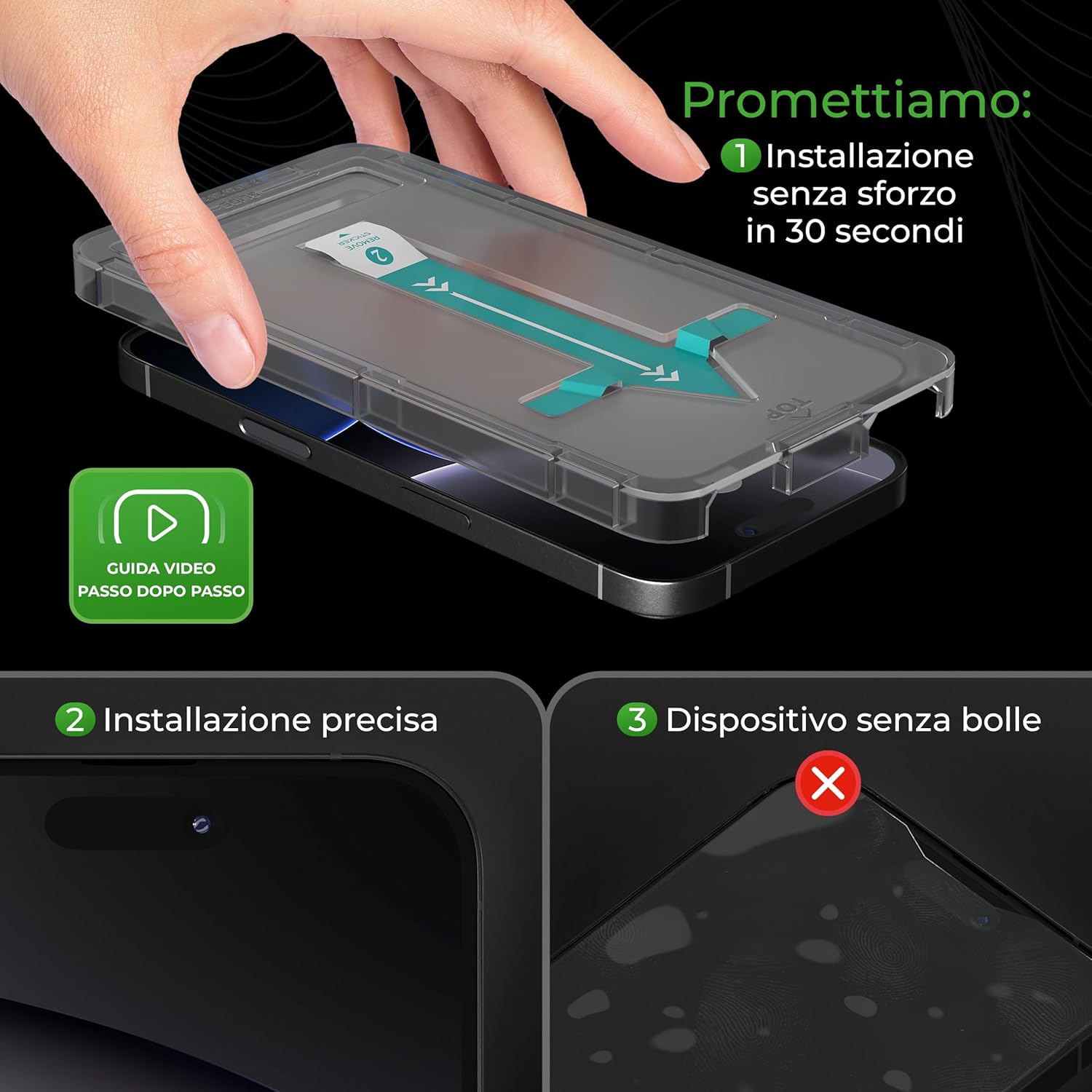 Deppa 2 Pezzi Vetro Temperato iPhone 15/16 (6.1) Copertura Totale - immagine 3