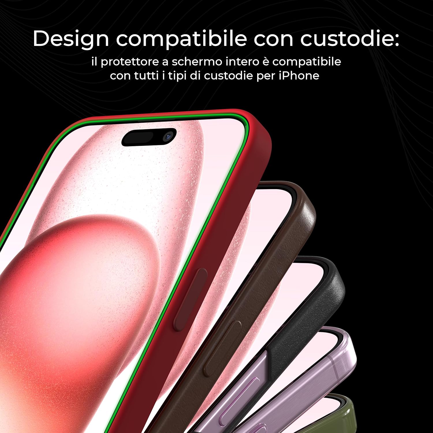 Deppa 2 Pezzi Vetro Temperato iPhone 15/16 (6.1) Copertura Totale - immagine 5