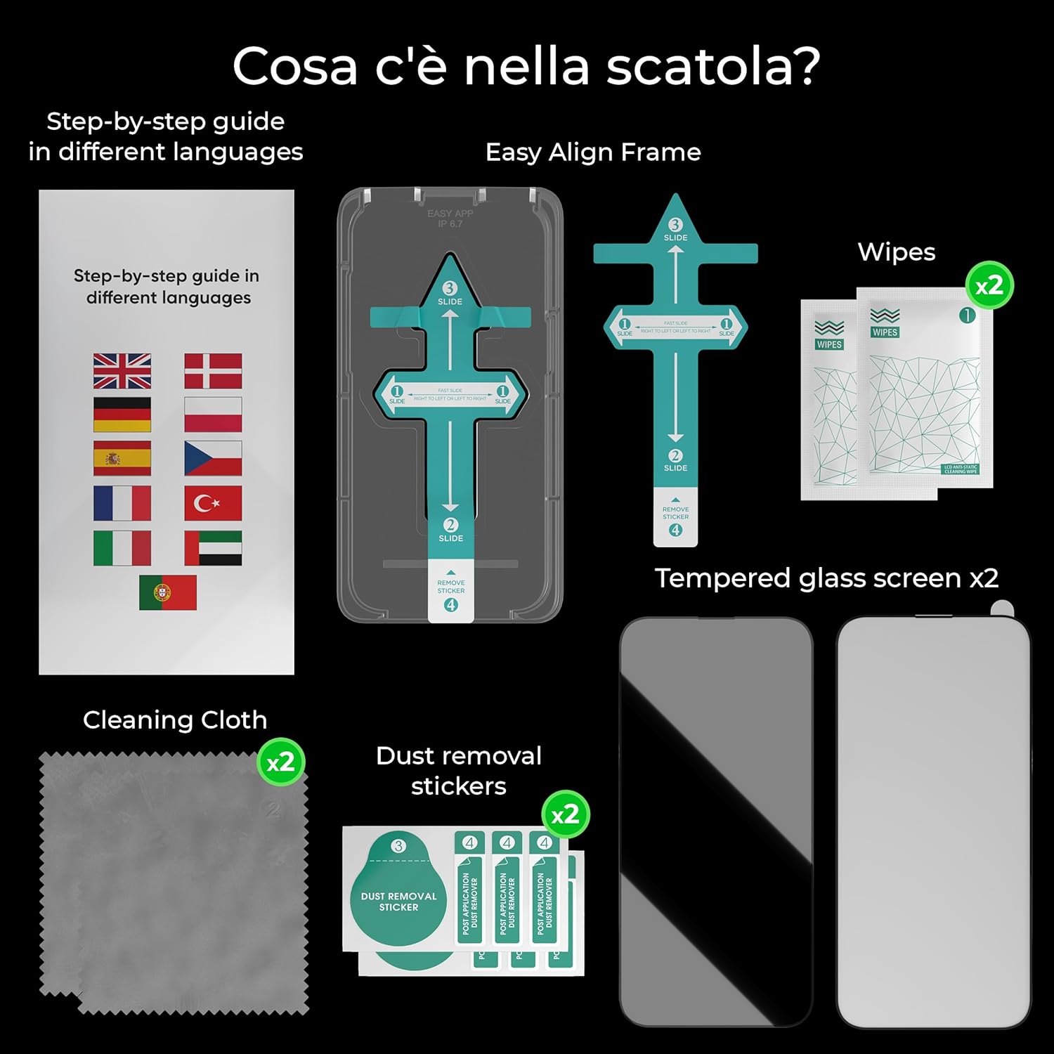 Deppa 2 Pezzi Vetro Temperato iPhone 15/16 (6.1) Copertura Totale - immagine 7