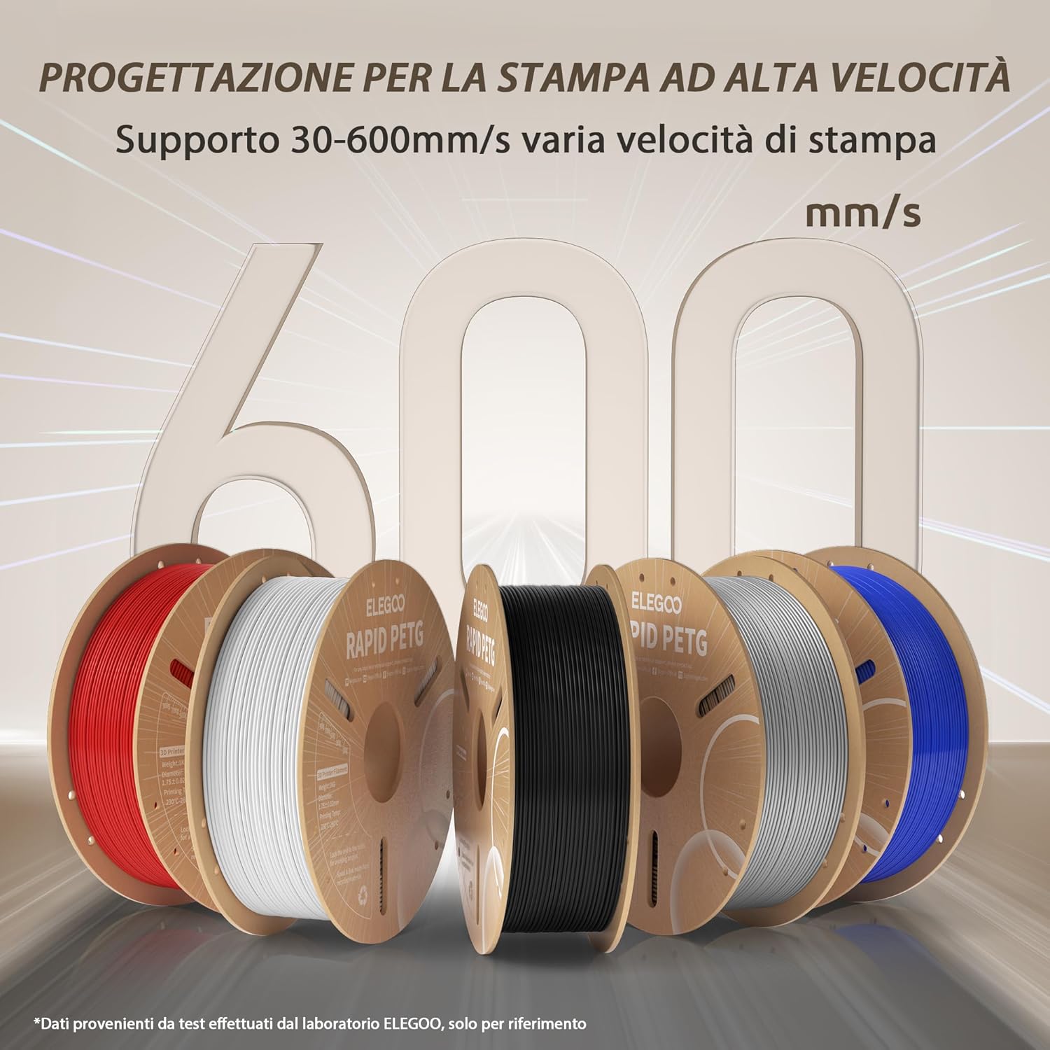 Elegoo Rapido Filamento PETG 1,75mm 1kg, Nero - immagine 2