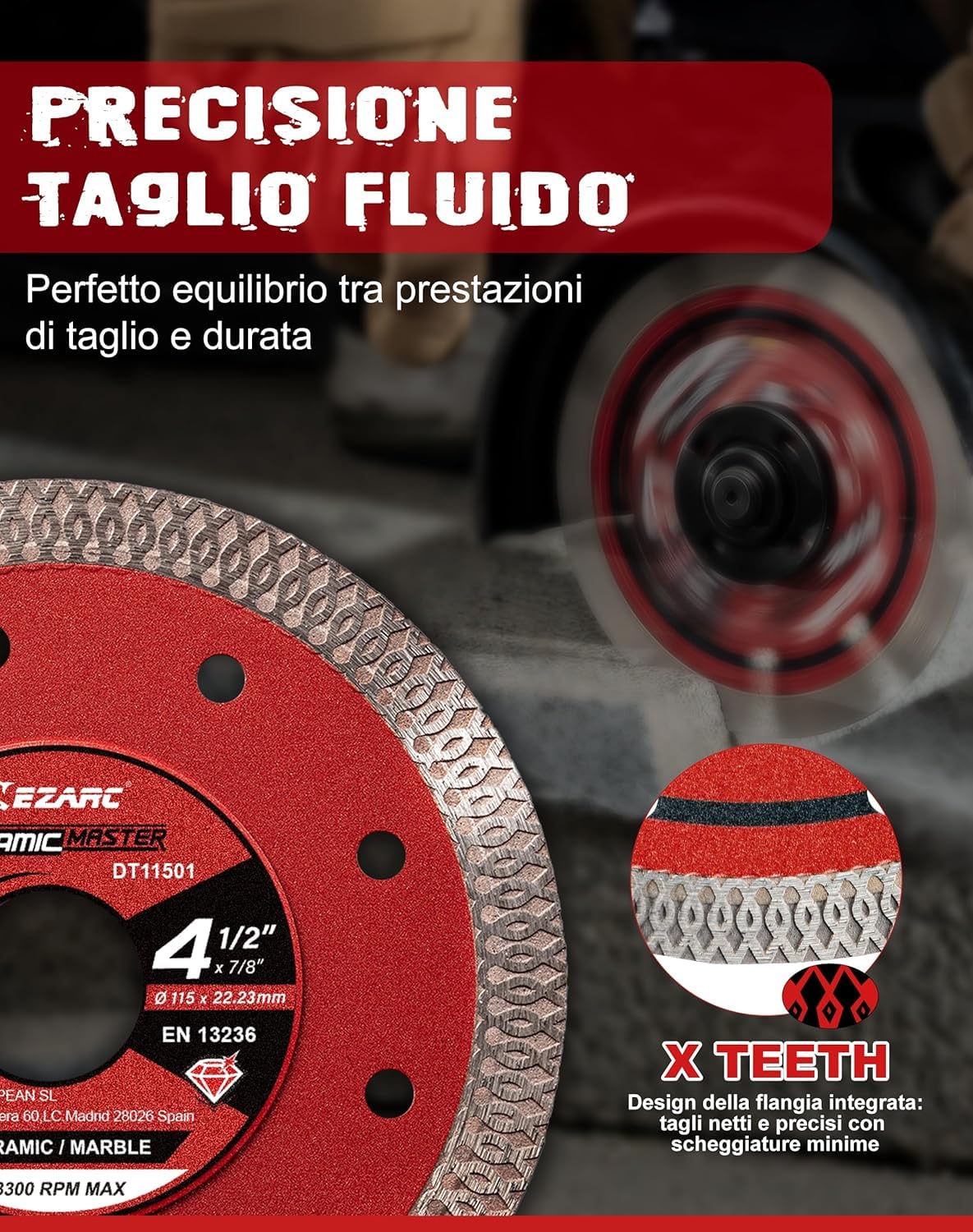 Ezarc Disco di Taglio al Diamante 115mm (5 pz) - immagine 4