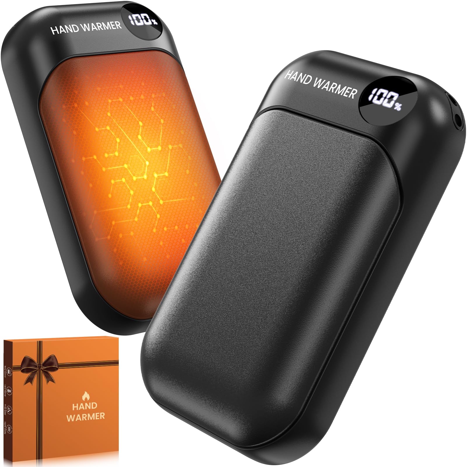 Scaldamani Ricaricabile USB 6000 mAh, Display LED