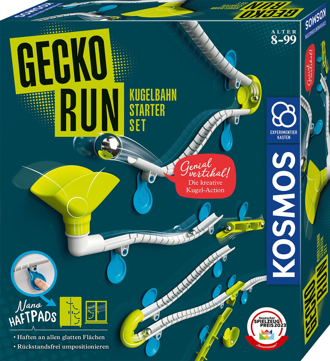 Kosmos 620950 Gecko Run, Starter Set, Pista a a Sfera espandibile per Bambini, Treno a Sfera Verticale, Marmotta, Giocattolo educativo e Giocattolo da Costruzione a Partire dagli 8 Anni in su