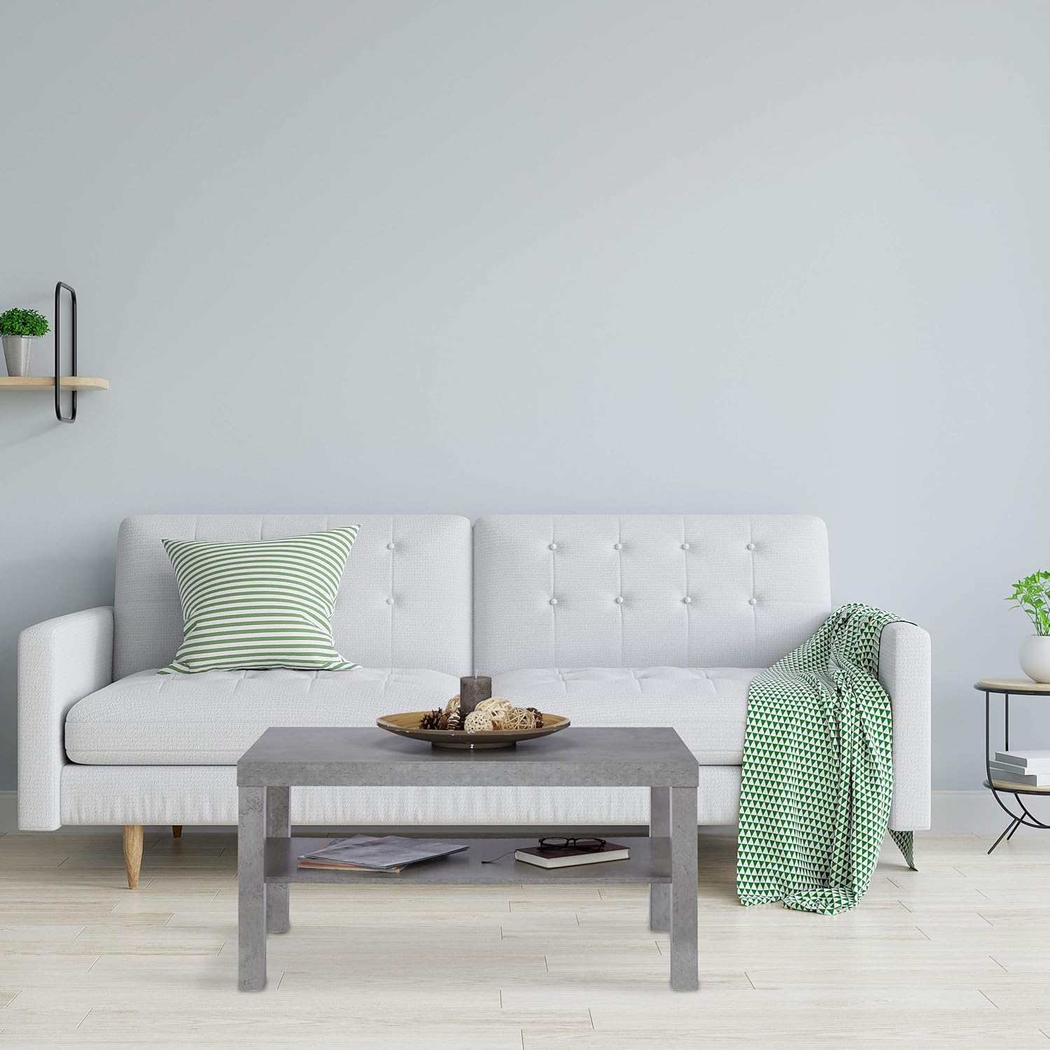 Relaxdays Tavolino da Divano Effetto Cemento, Grigio - immagine 2