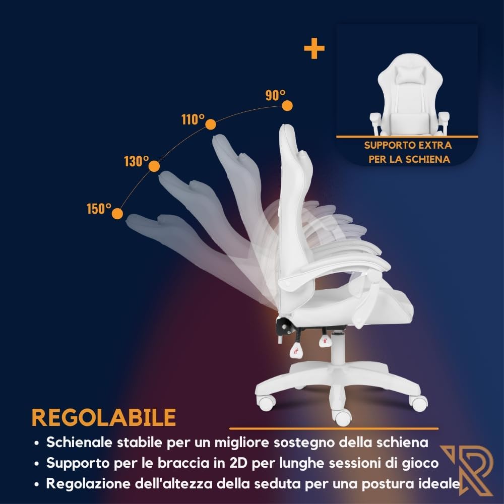 Ranqer Apollo - Sedia da gaming - Bianca - immagine 8