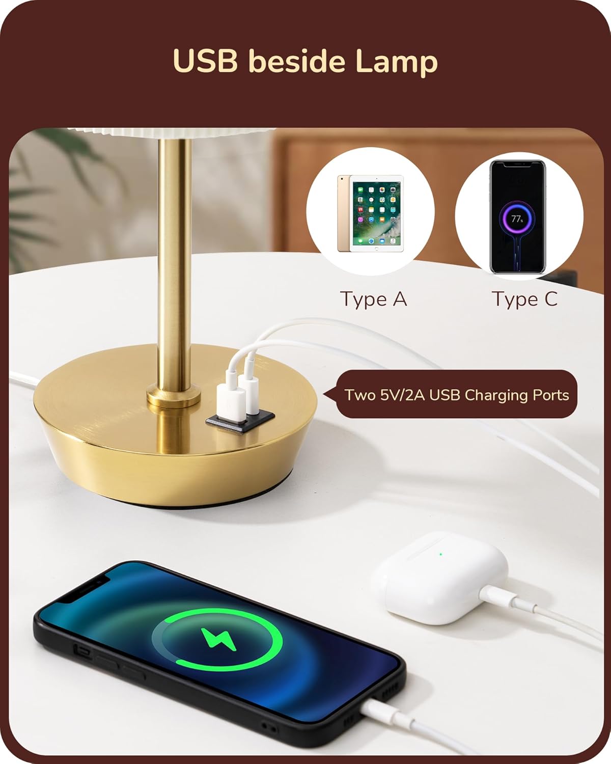 EDISHINE Lampade da Comodino Touch Set di 2 - immagine 3