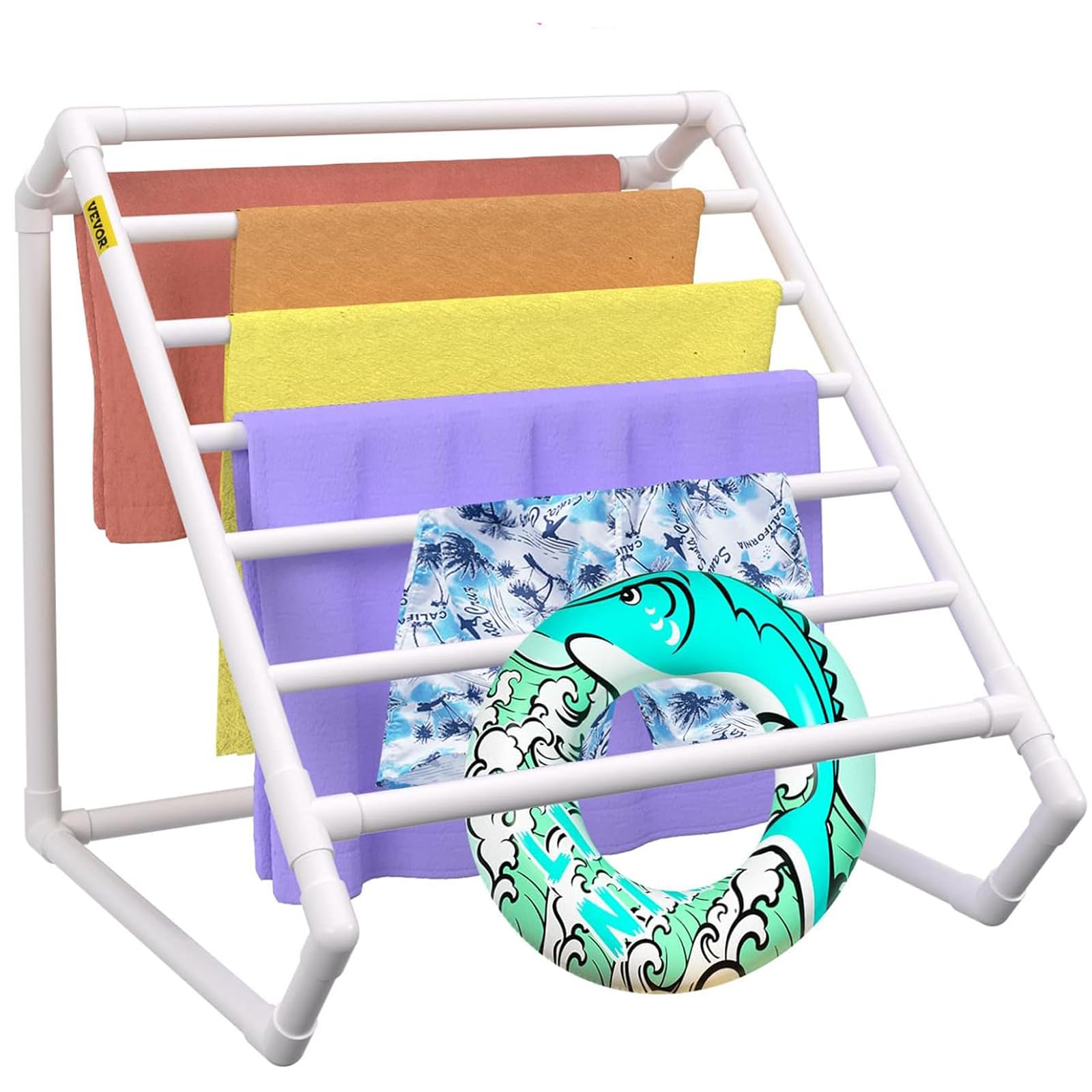 Vevor Porta Asciugamani Piscina 8 Barre, Bianco
