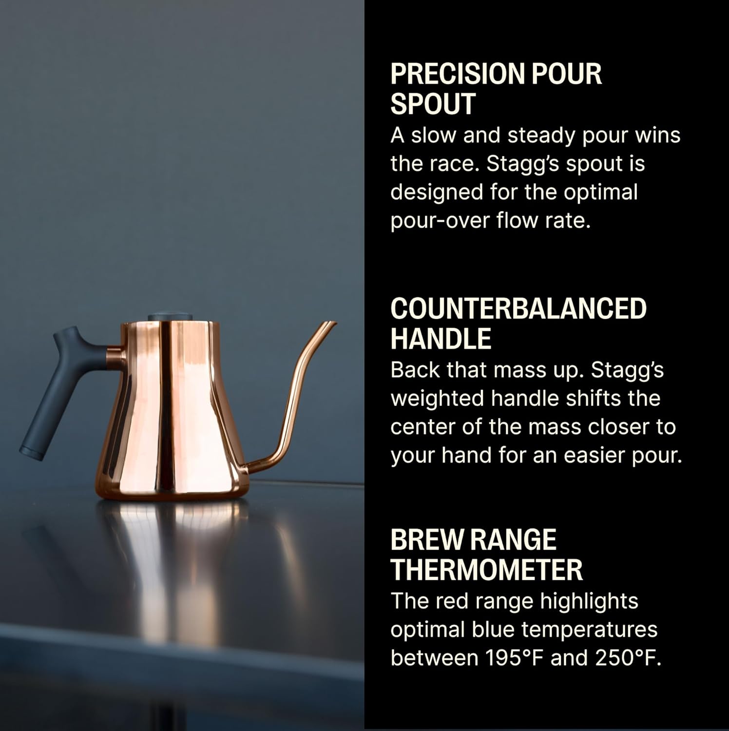 Fellow Stagg - Bollitore da Piano Cottura 1 Litro, Nero Opaco - immagine 2