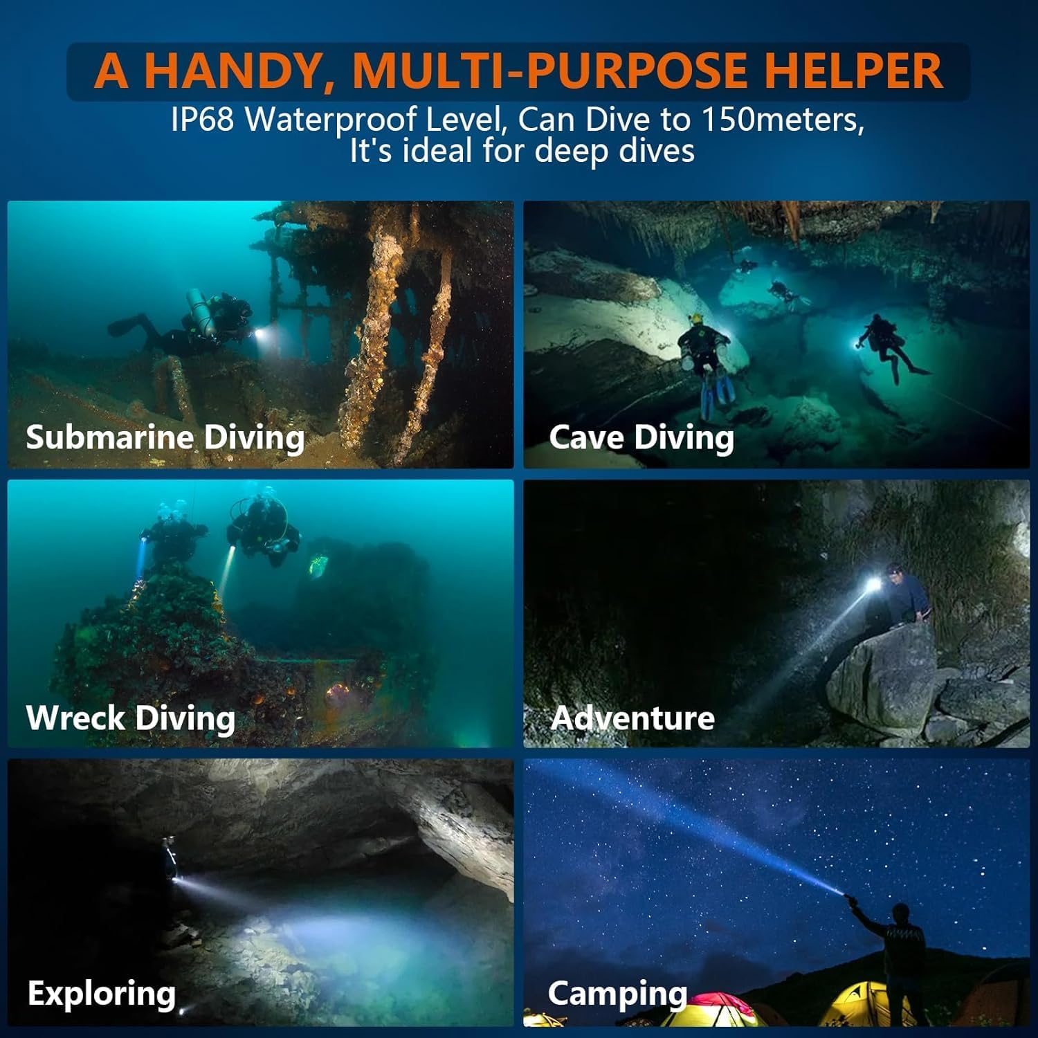 ORCATORCH ZD710MK2 - Lampada Subacquea LED 1500 Lumen - immagine 6