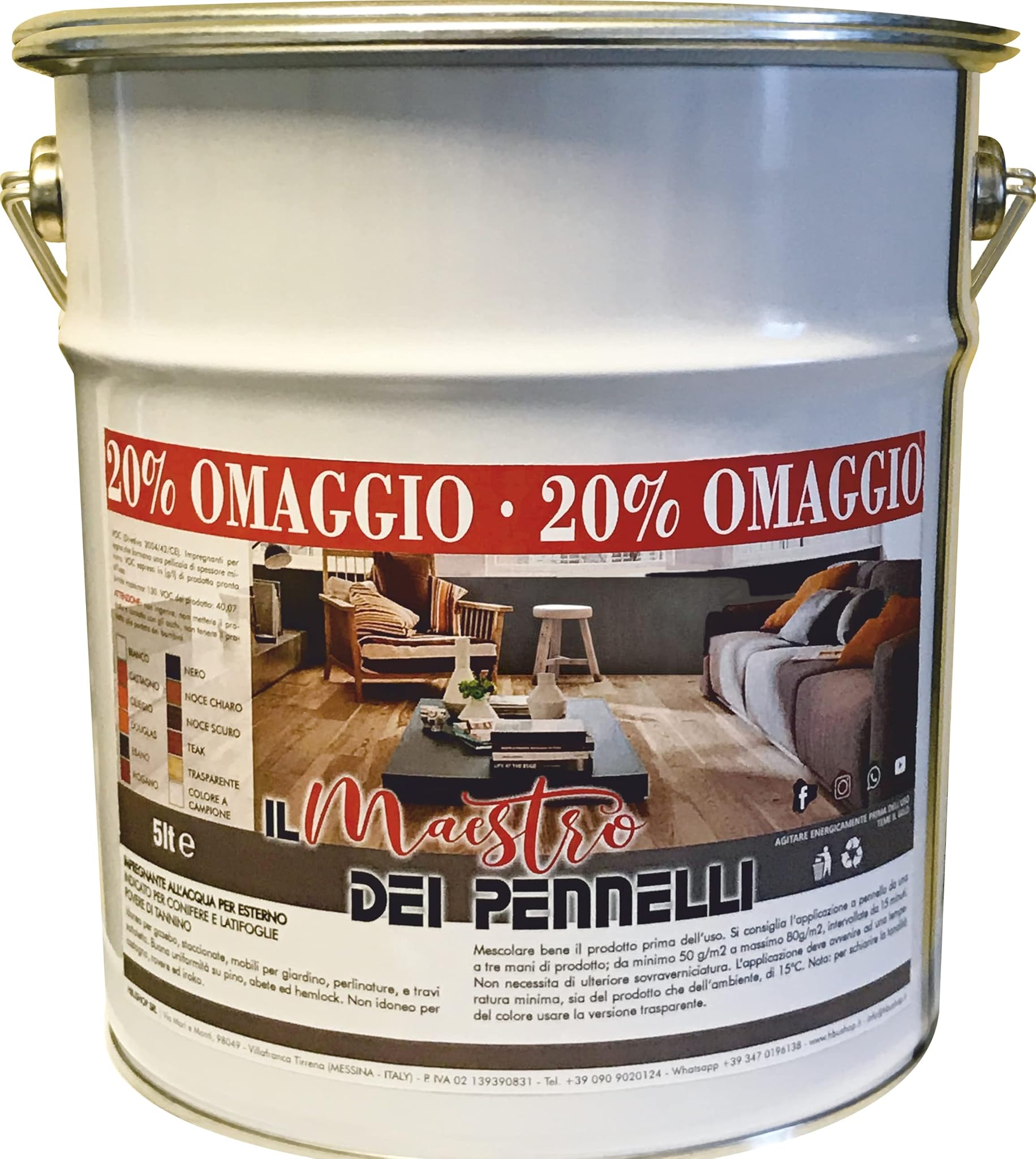 Impregnante Legno Esterni Ciclo Cerato Professionale 5lt, Bianco